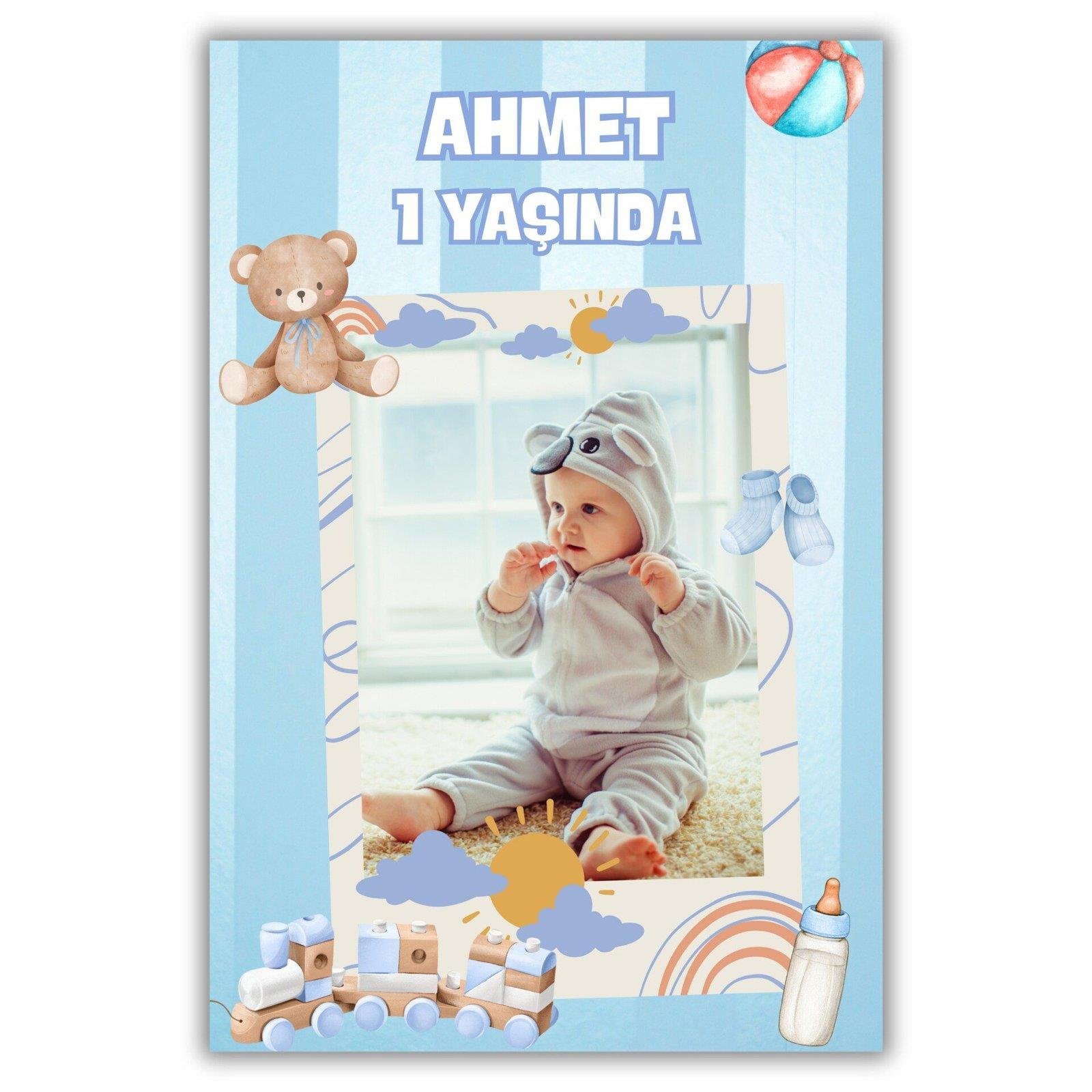 Ayıcık Temalı Kalın Doğum Günü Magneti