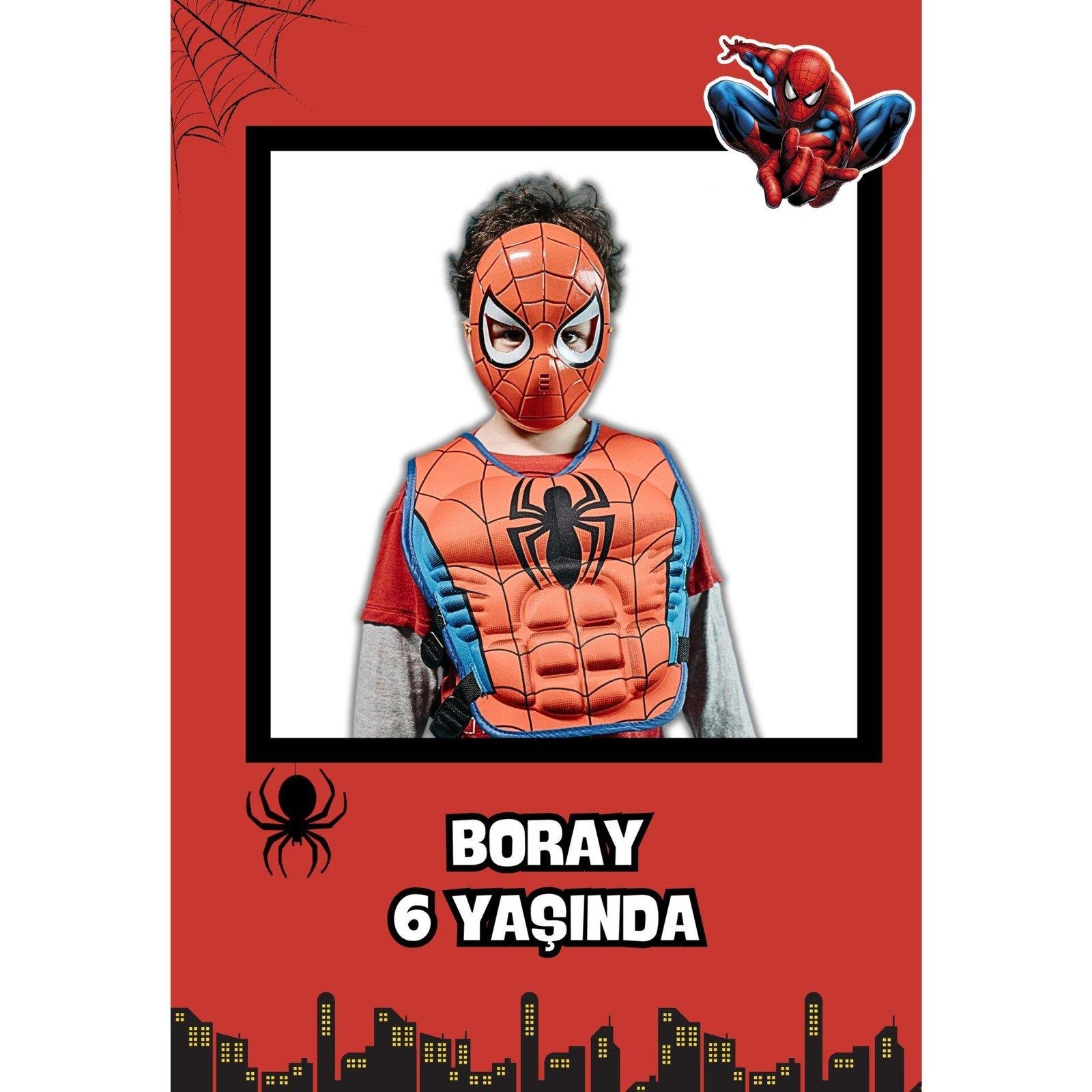 Spiderman Temalı Kalın Doğum Günü Magneti