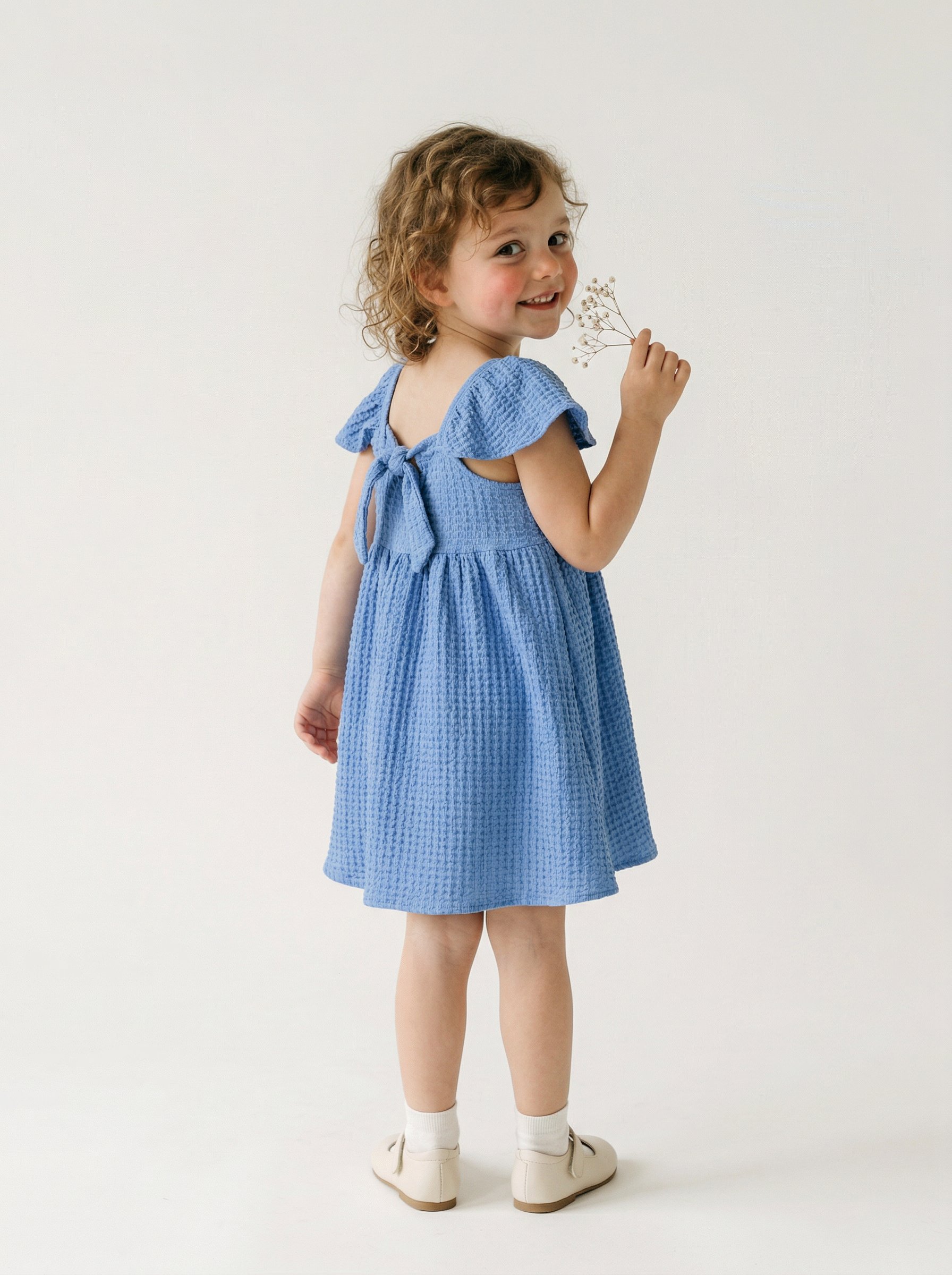 Tuffy Kız Çocuk Bubble Kumaş Elbise-3966