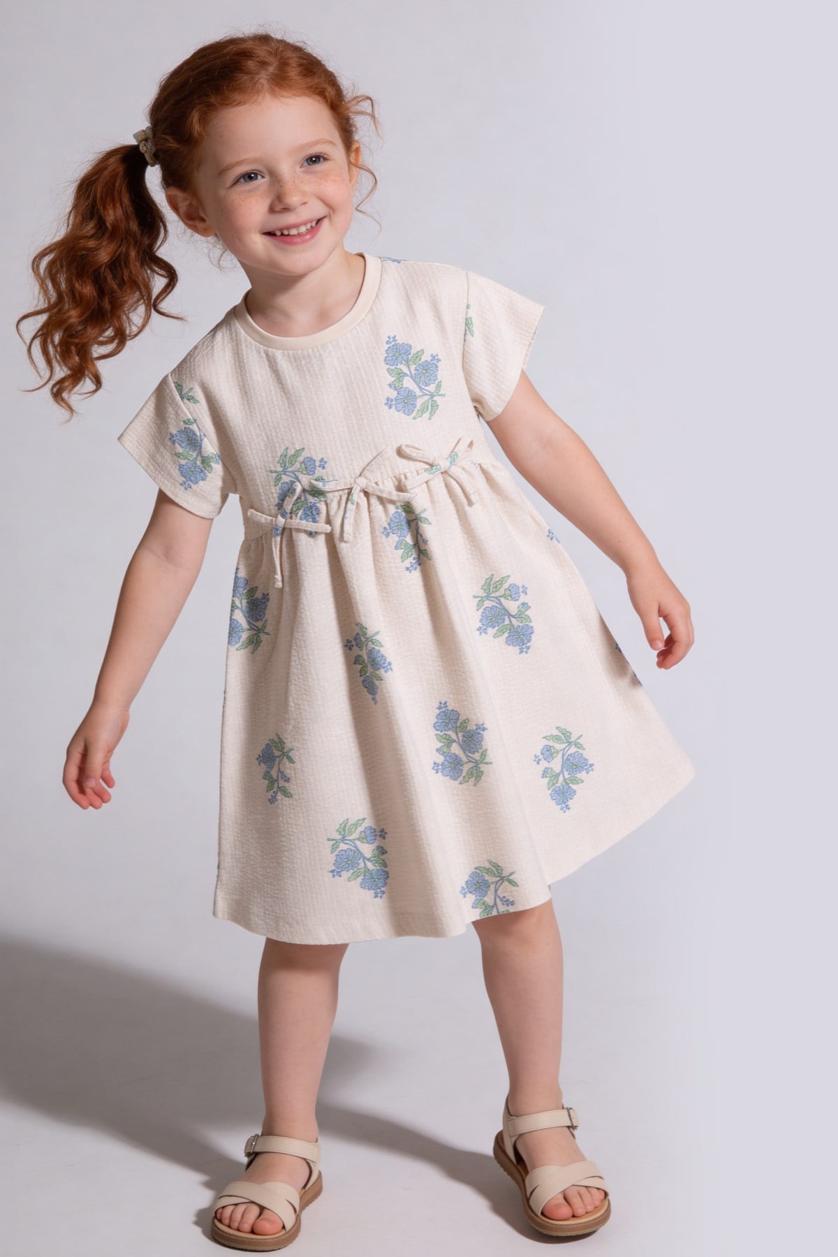 Tuffy Kız Çocuk Jakar Örme Elbise-3746