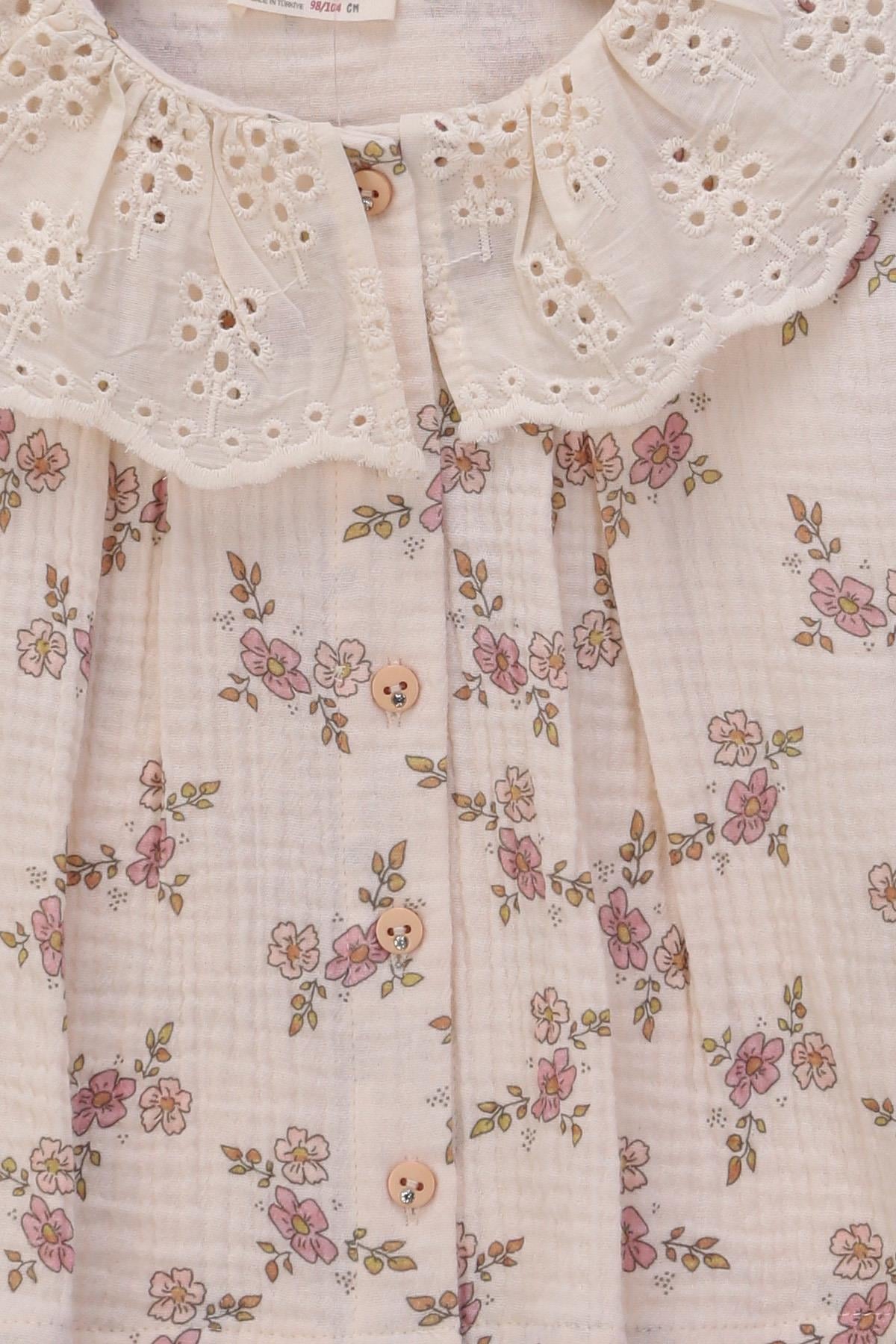 Tuffy Kız Çocuk Müslin Pantolonlu İkili Takım-02795