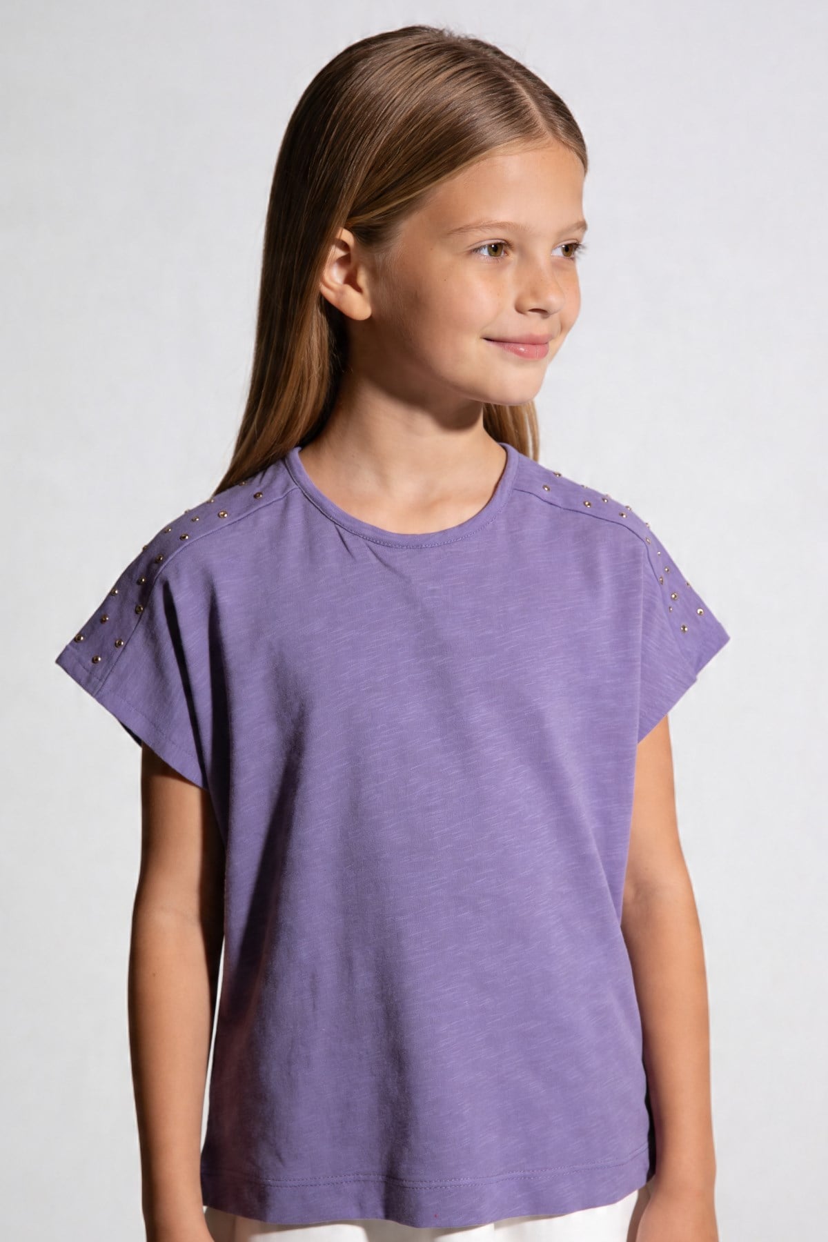 Tuffy Kız Çocuk Taş Detaylı T-Shirt-2416