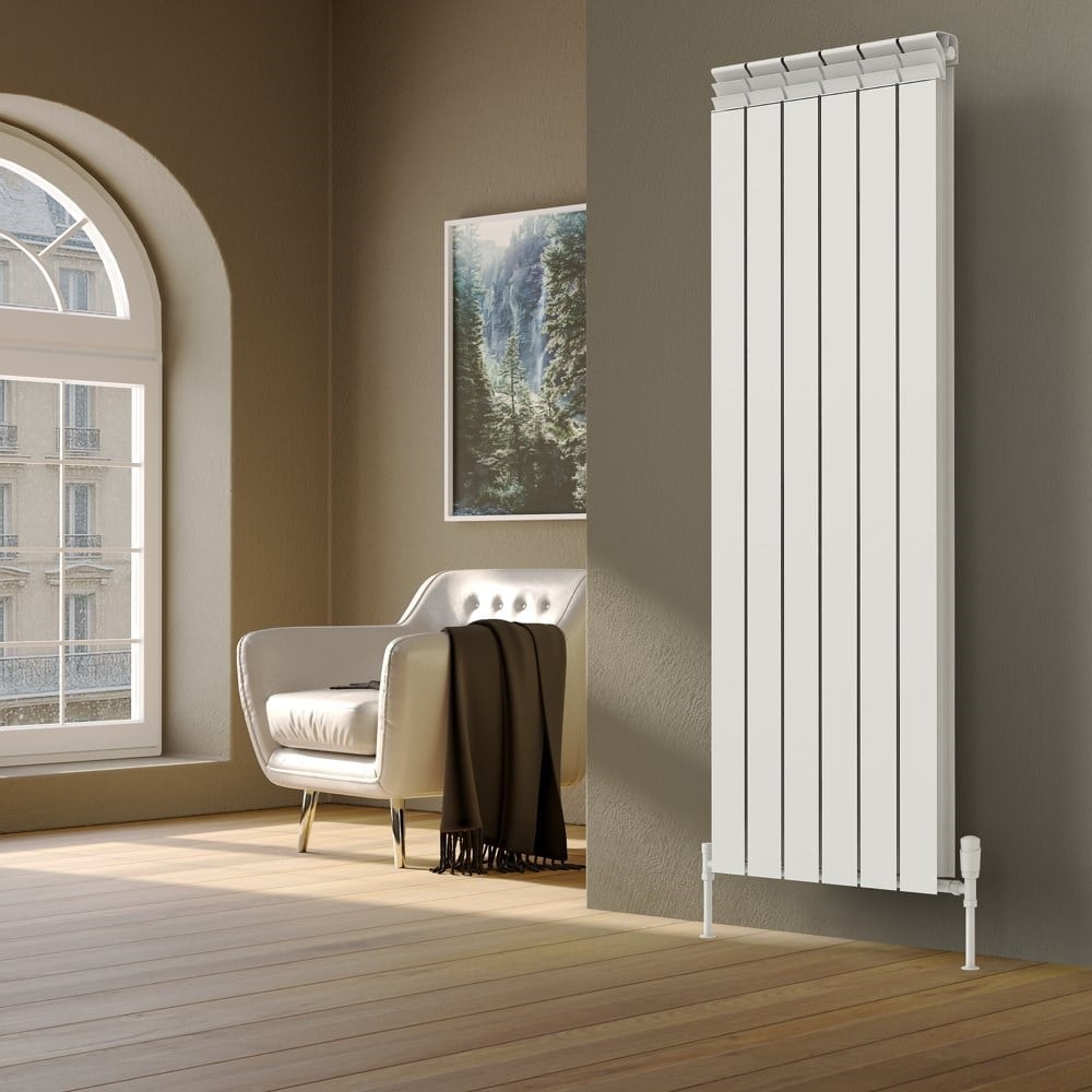 Lojimax Alüminyum Dekoratif Radyatör Besto XL 600 x 2000 20  Dilim | Dokulu Beyaz | Yüksek Isıl Güç | 5 Yıl Üretici Garantisi