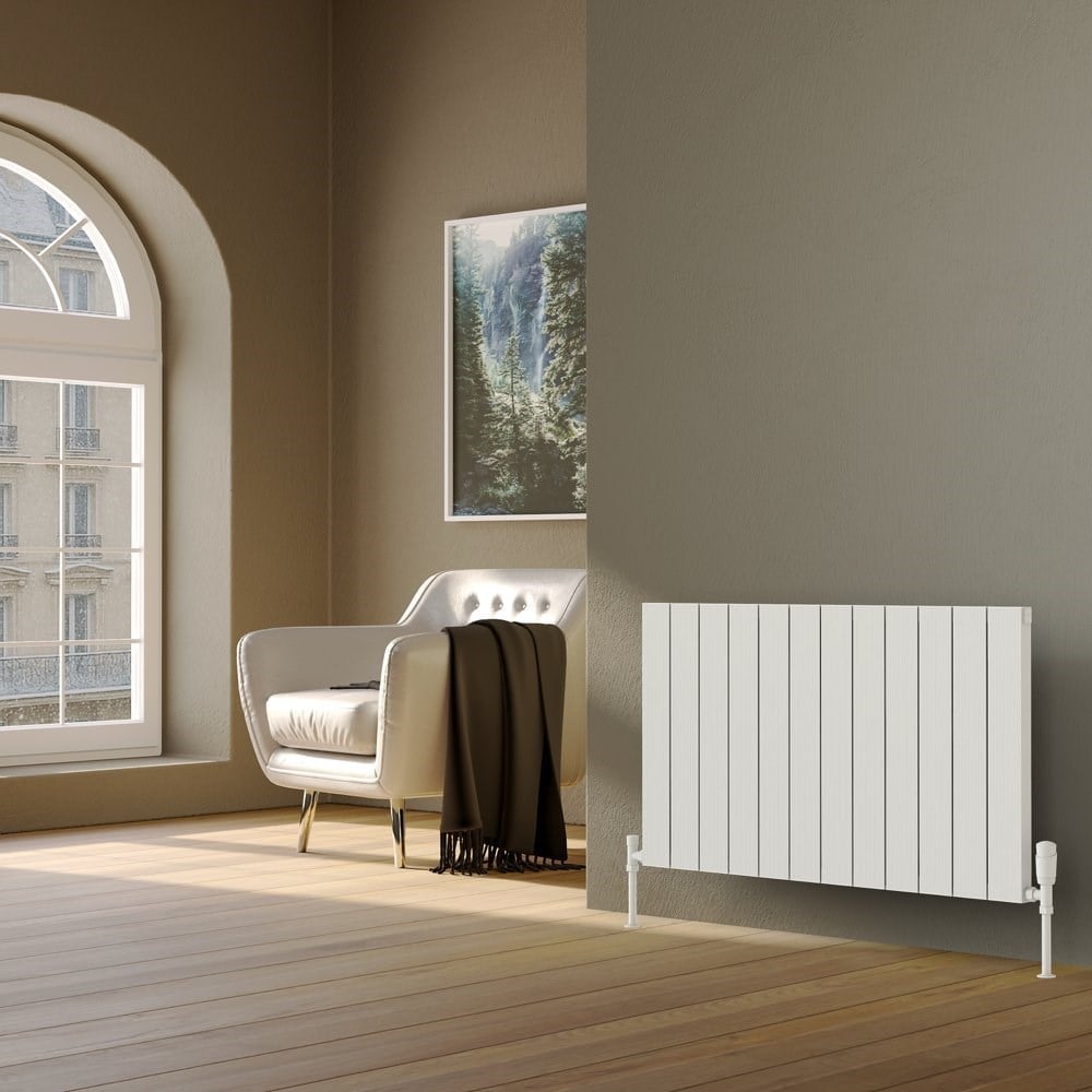 Lojimax Alüminyum Dekoratif Radyatör Bianco 600 x 1257 15  Dilim | Dokulu Beyaz | Yüksek Isıl Güç | 5 Yıl Üretici Garantisi