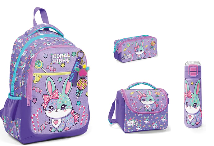 CORAL HİGH KİDS MİLKA SU YEŞİLİ TAVŞAN DESENLİ 4 LÜ SET