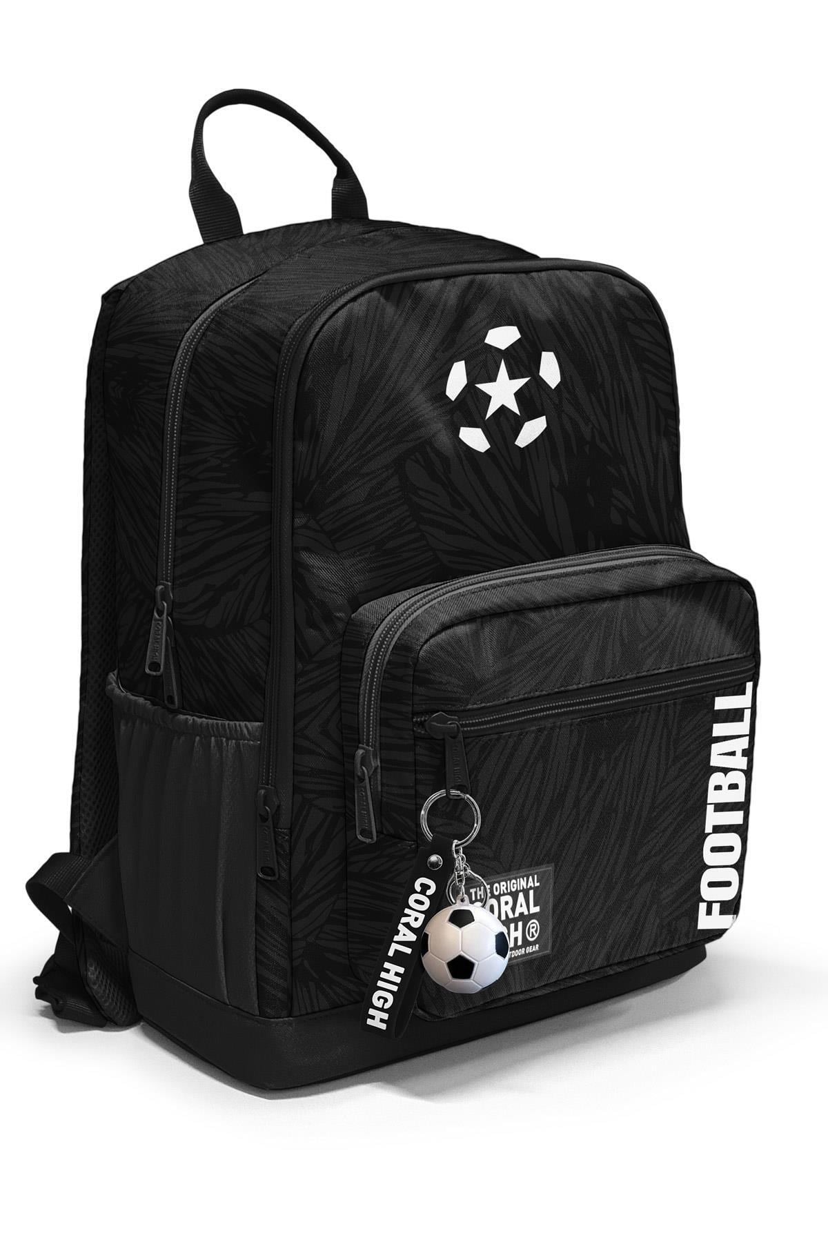 Coral High Siyah Futbol Desenli Okul Sırt Çantası 23698