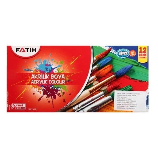 FATİH 50501 AKRİLİK BOYA TÜPLÜ 12GR 12 RENK