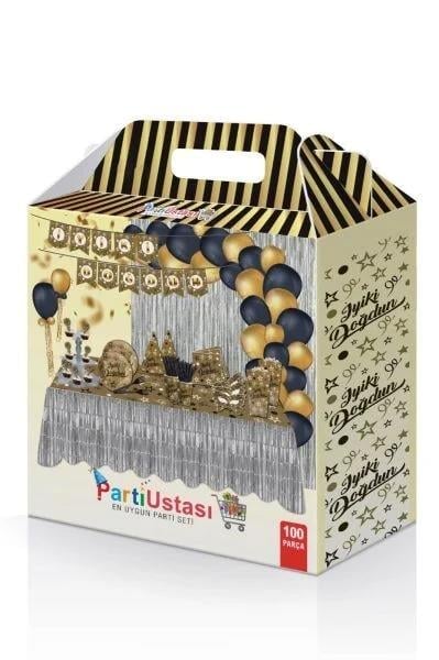 İYİ Kİ DOĞDUN PARTİ SETİ – GOLD/ALTIN TEMALI 100 PARÇALI 8 KİŞİLİK