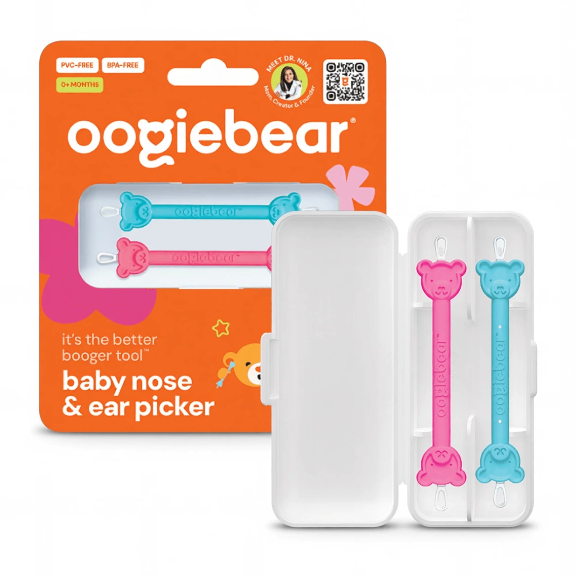 Oogiebear - Burun ve Kulak Temizleyici 2 Adet Kırmızı/Mavi