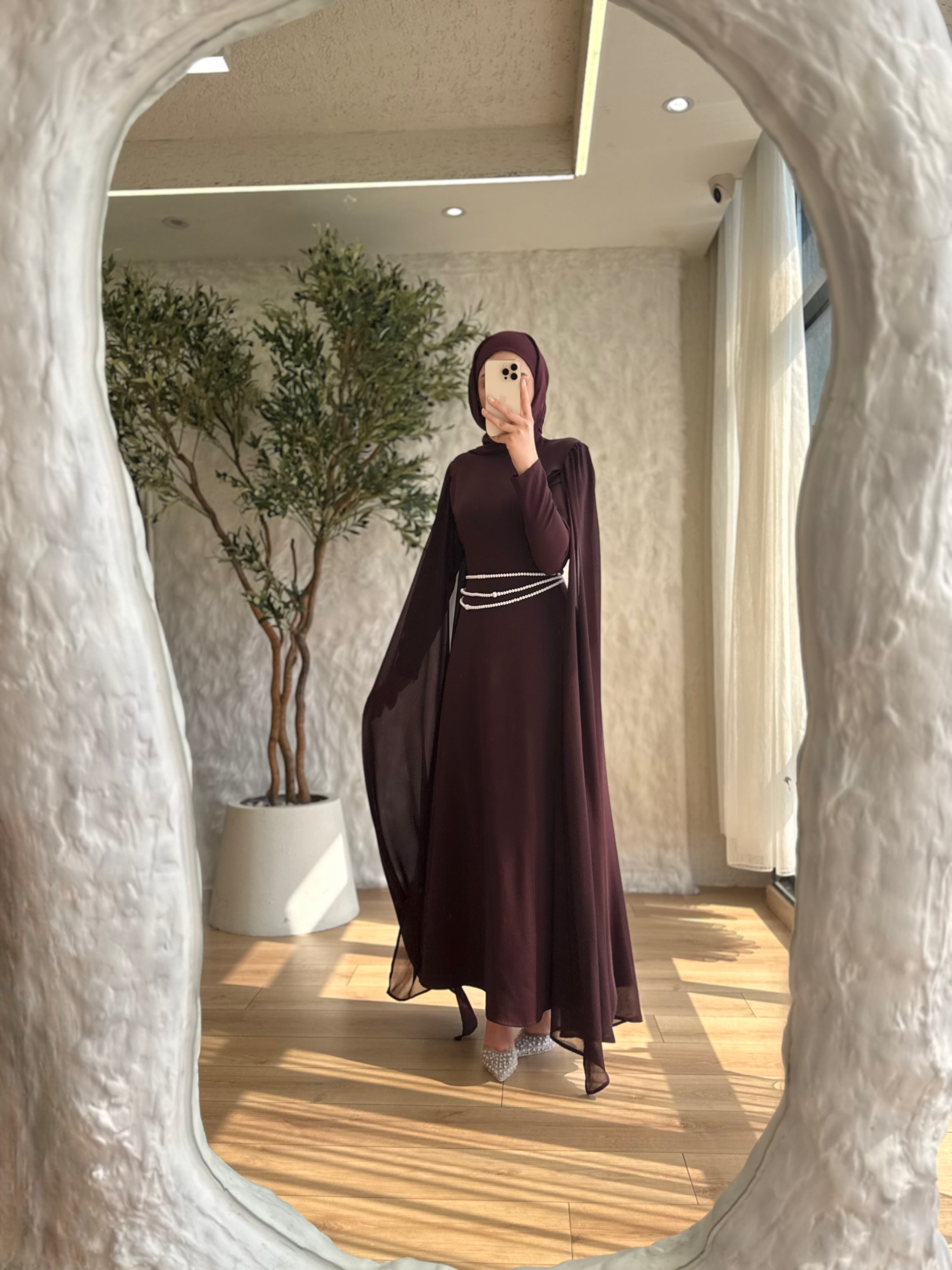 Chic Çift Pelerin Elbise