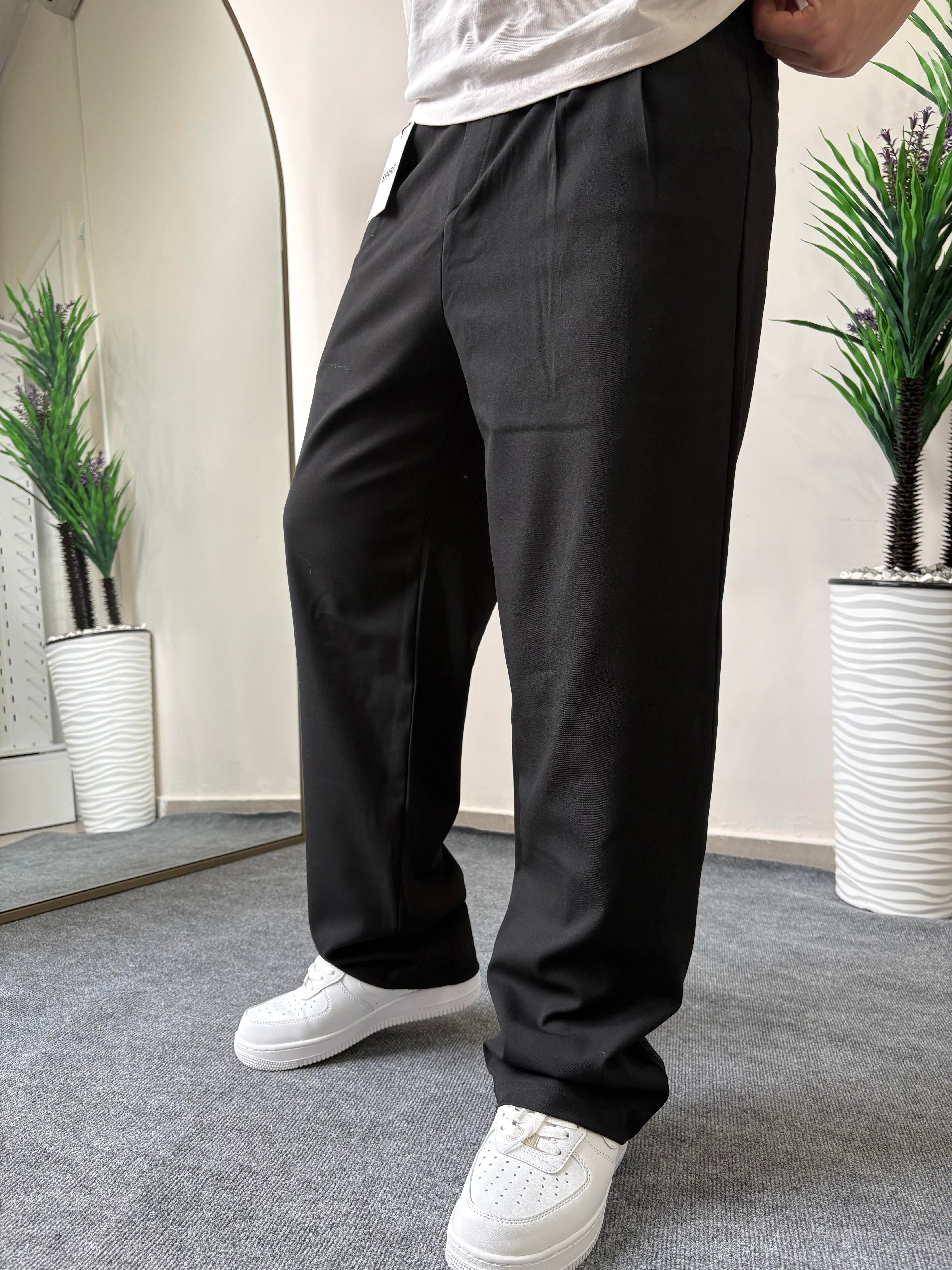 Baggy Kumaş Pantolon Siyah