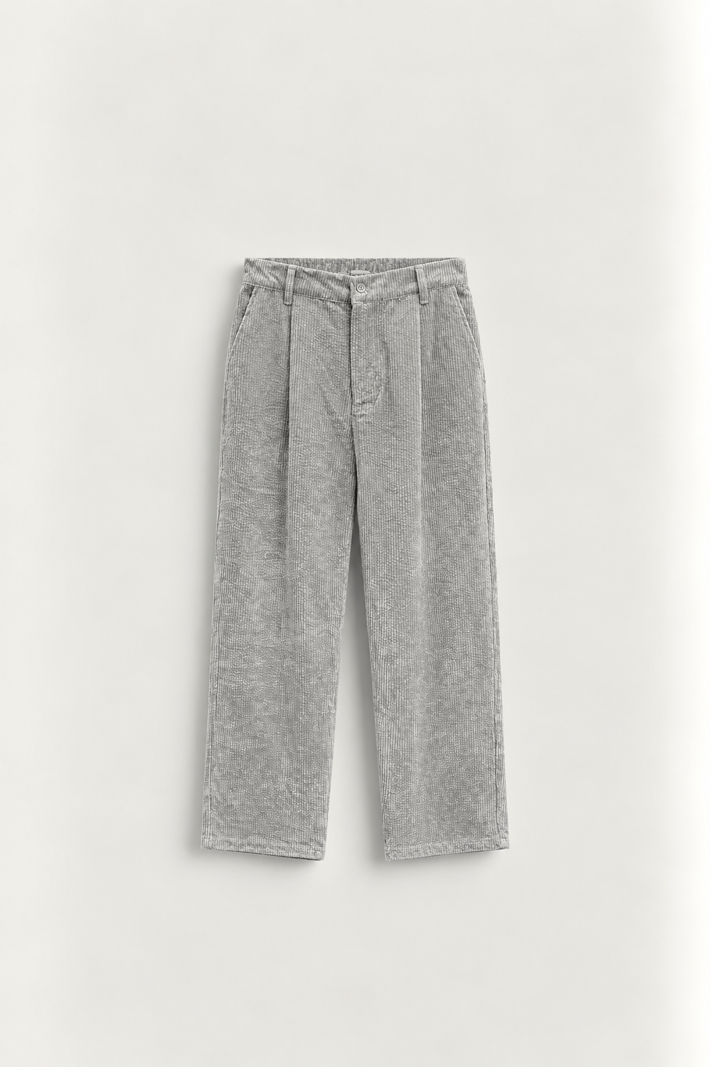 Erkek Baggy Fitilli Kadife Pantolon Gri