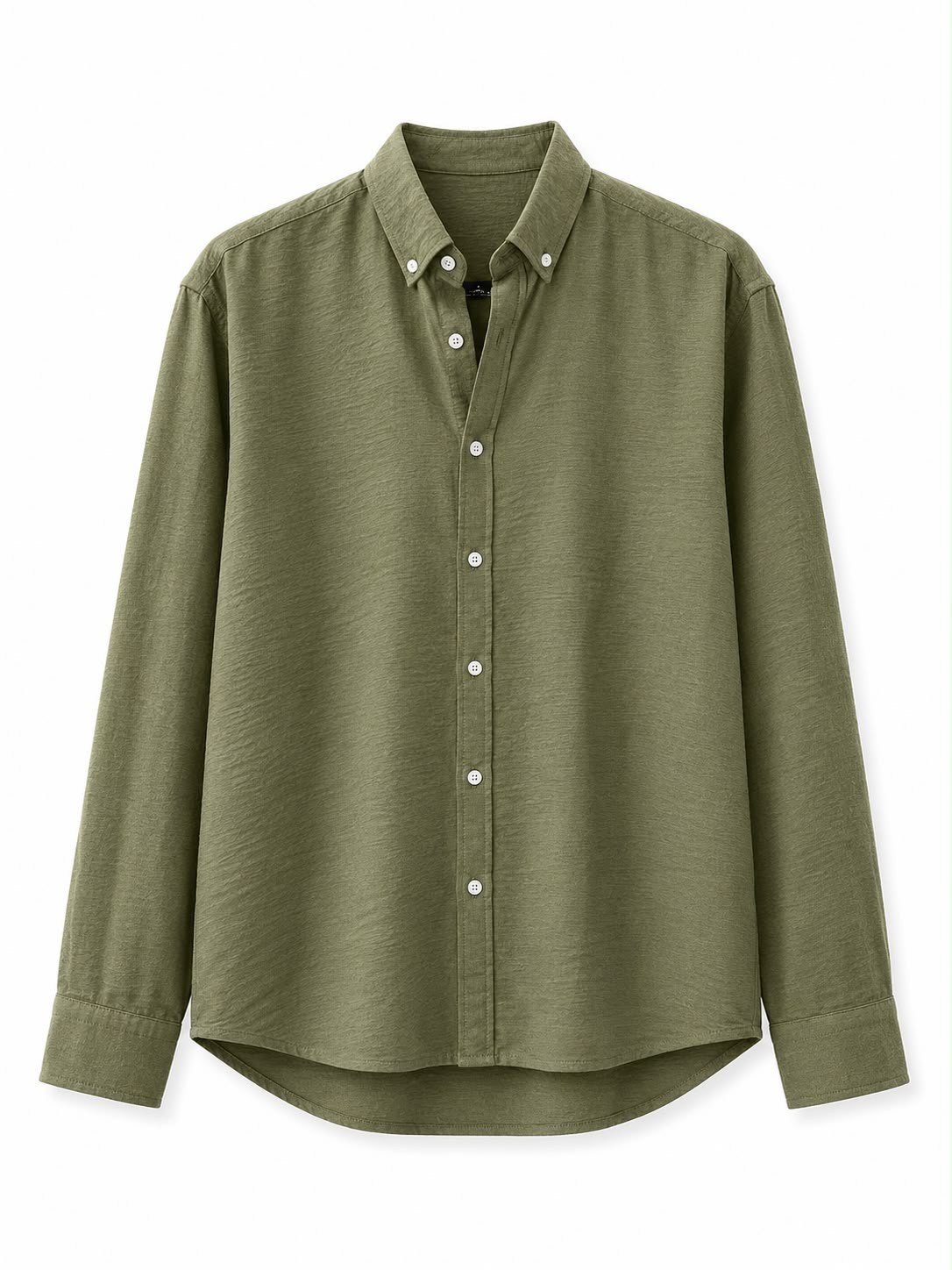Erkek Oversize Basic Rahat Gömlek Haki