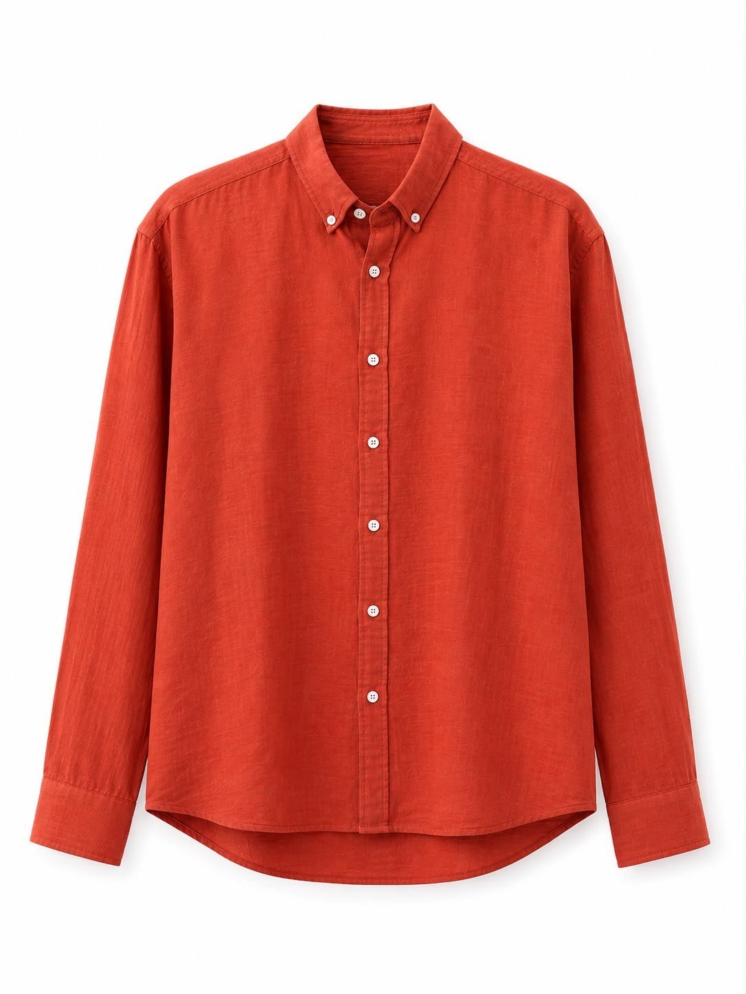Erkek Oversize Basic Rahat Gömlek Kiremit