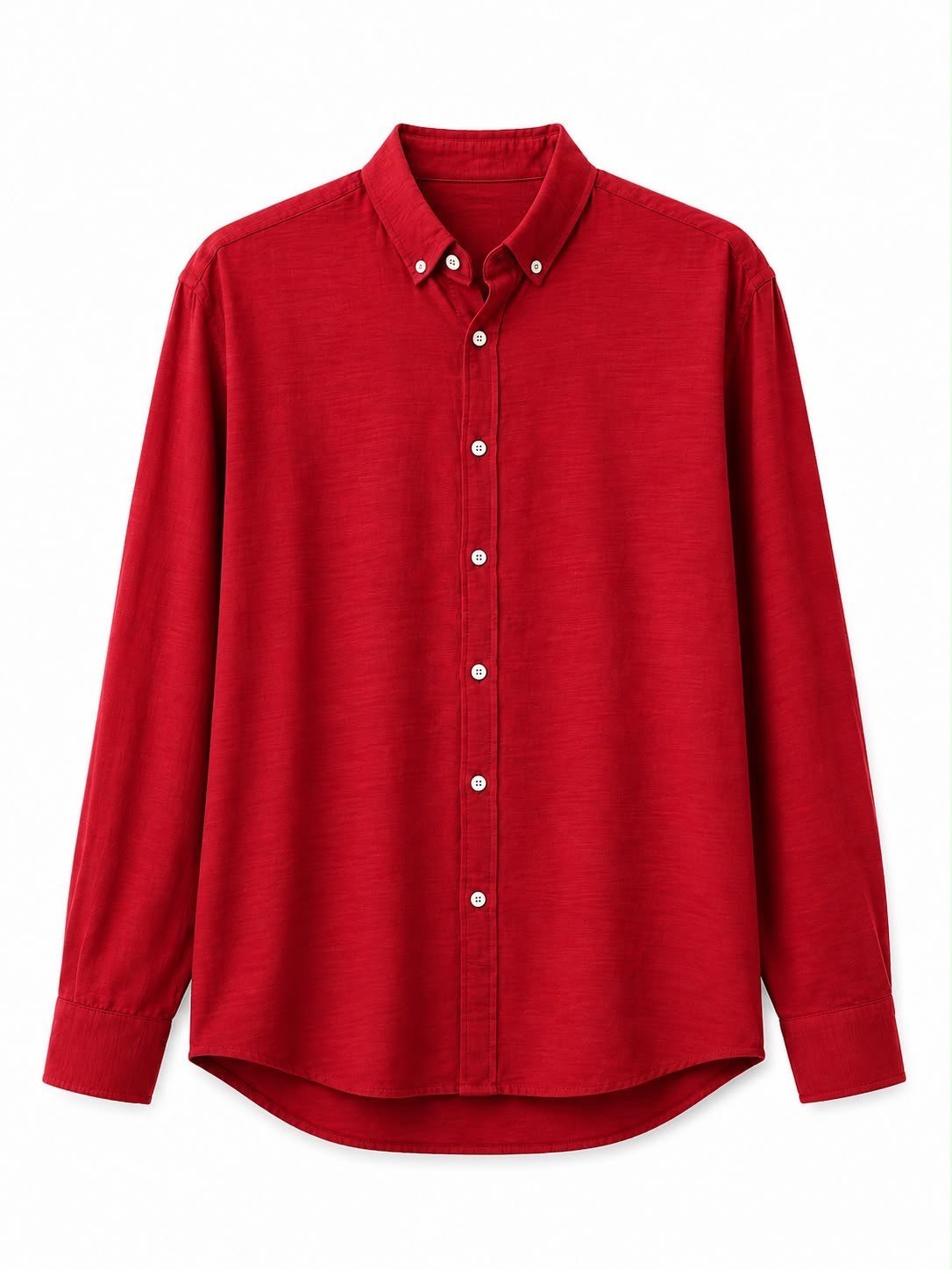 Erkek Oversize Basic Rahat Gömlek Kırmızı