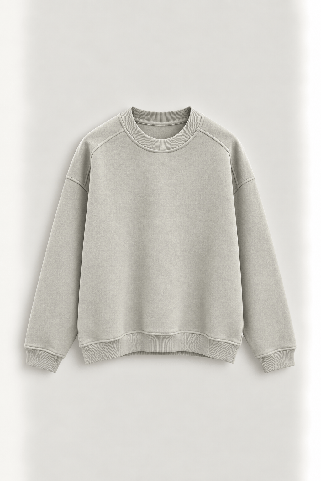 Erkek Oversize Boxy Fit Basic Sweatshirt Gri