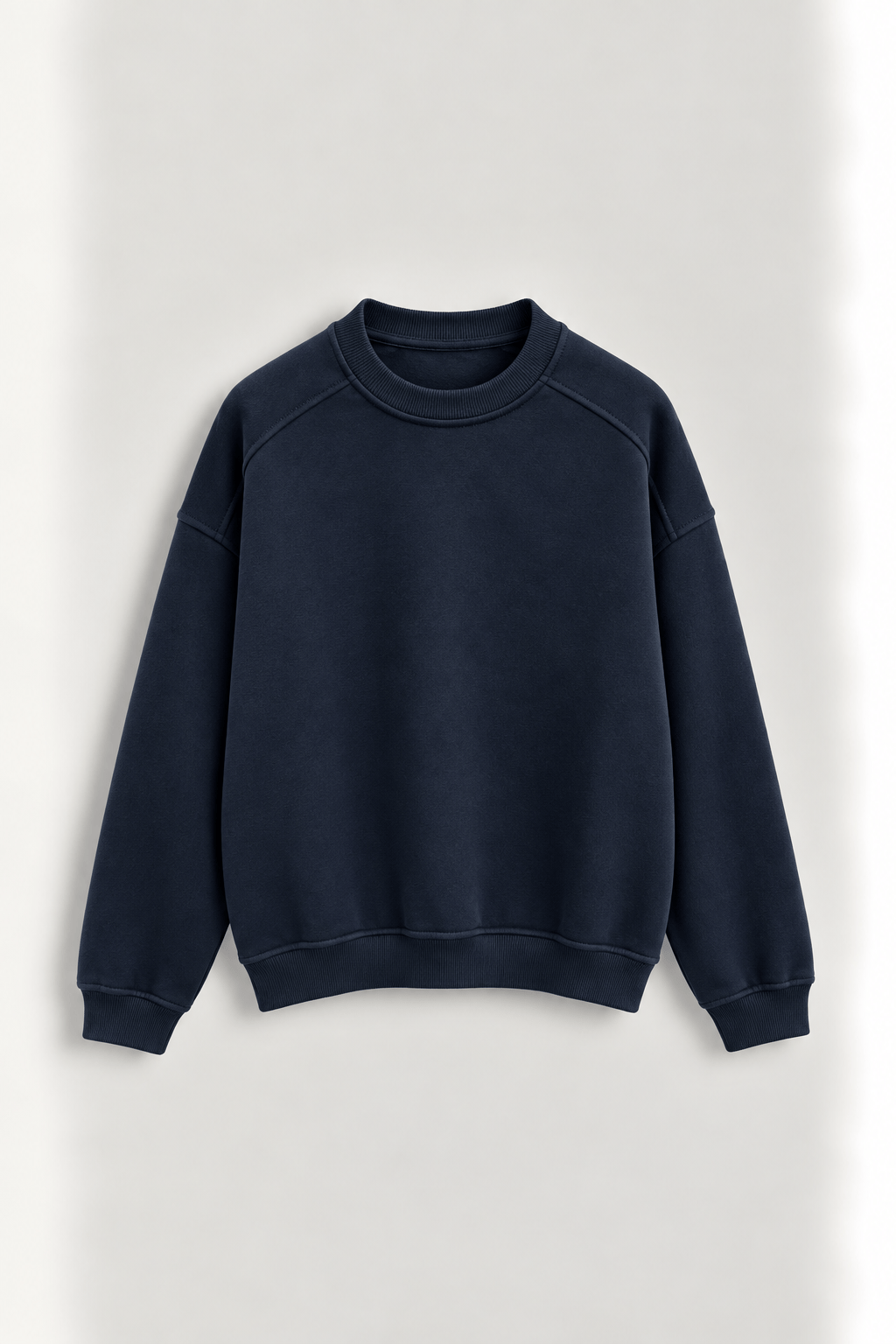 Erkek Oversize Boxy Fit Basic Sweatshirt Lacivert