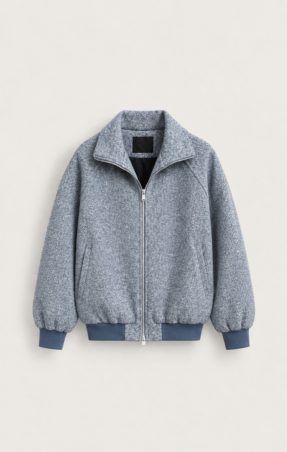 Erkek Oversize Dokulu Ceket Mavi