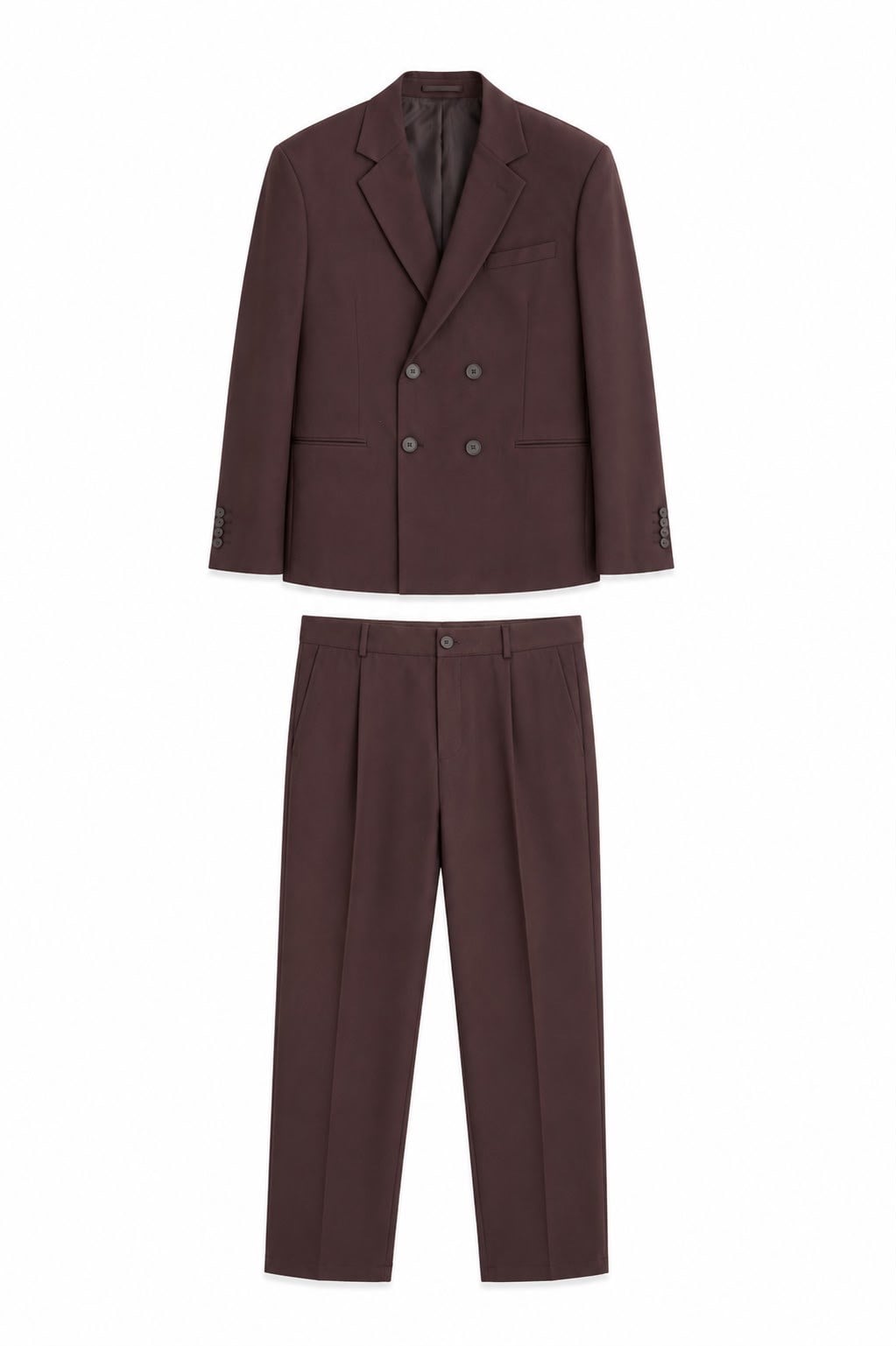 Erkek Oversize Kruvaze Modern Takım Elbise Kahverengi