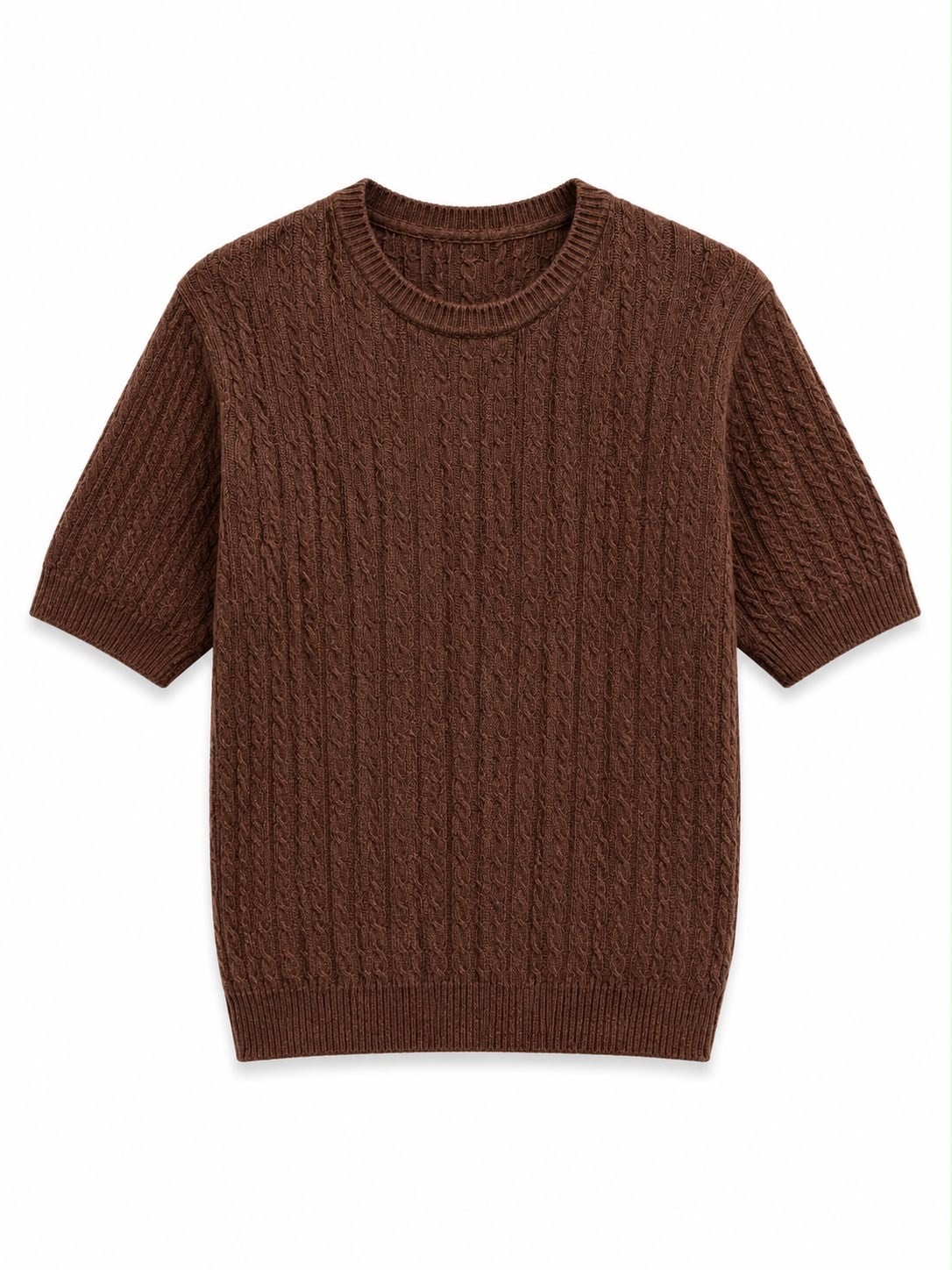 Erkek Regular Fit T-Shirt Kahverengi