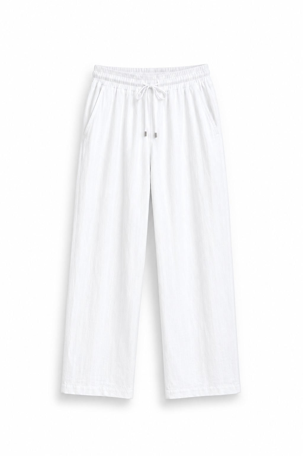 Keten Baggy Pantolon Beyaz