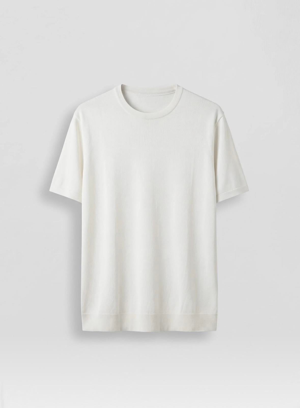 Oversize Triko Bisiklet Yaka Basic T-Shirt Ekru