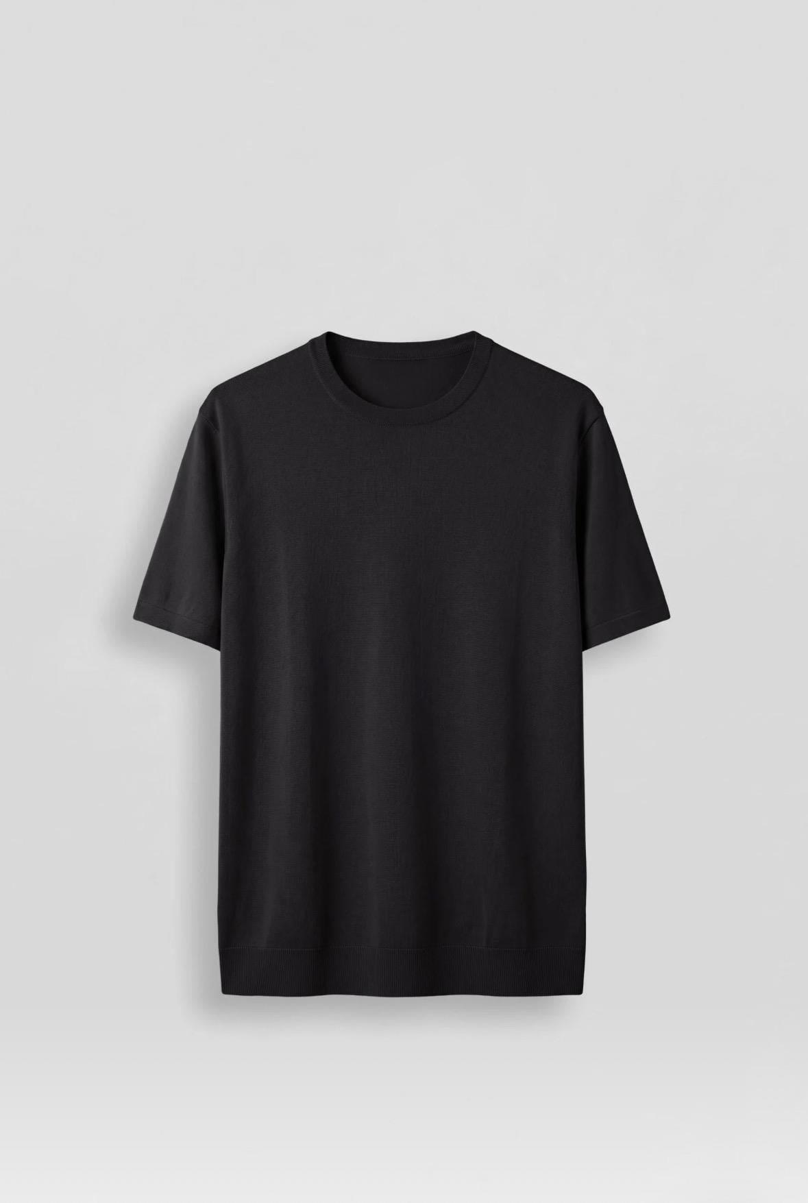 Oversize Triko Bisiklet Yaka Basic T-Shirt Siyah