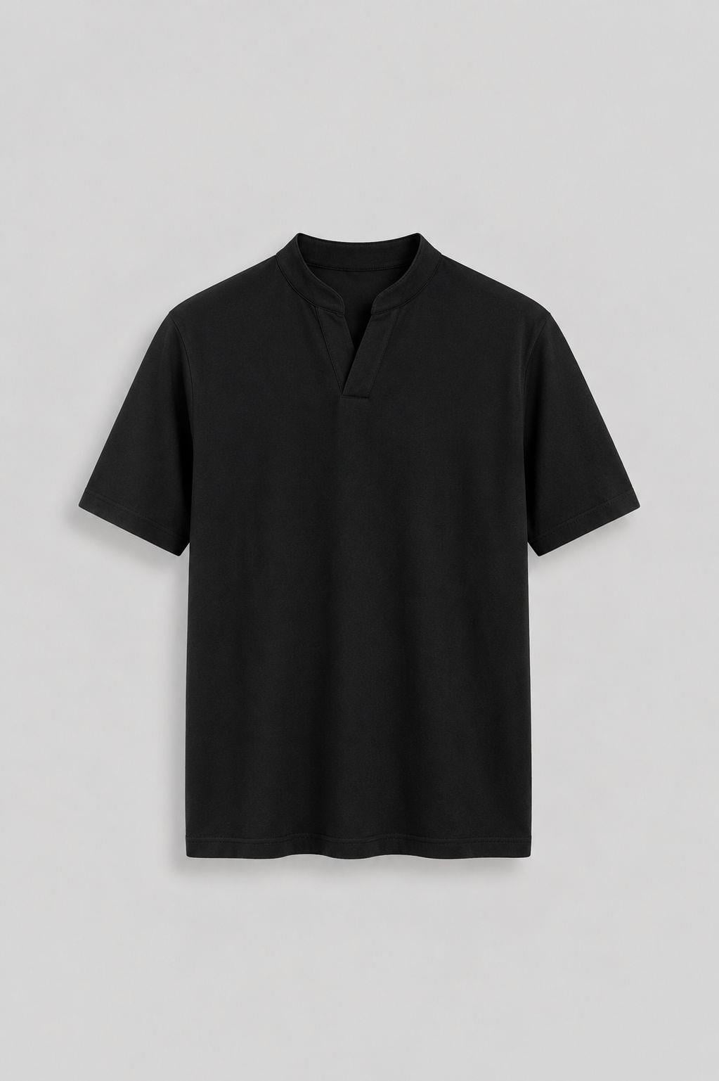 Siyah Hakim Yaka T-Shirt