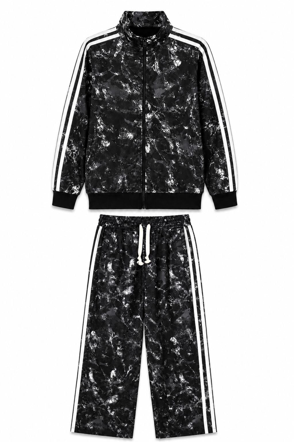 Siyah Oversize Desenli Takım