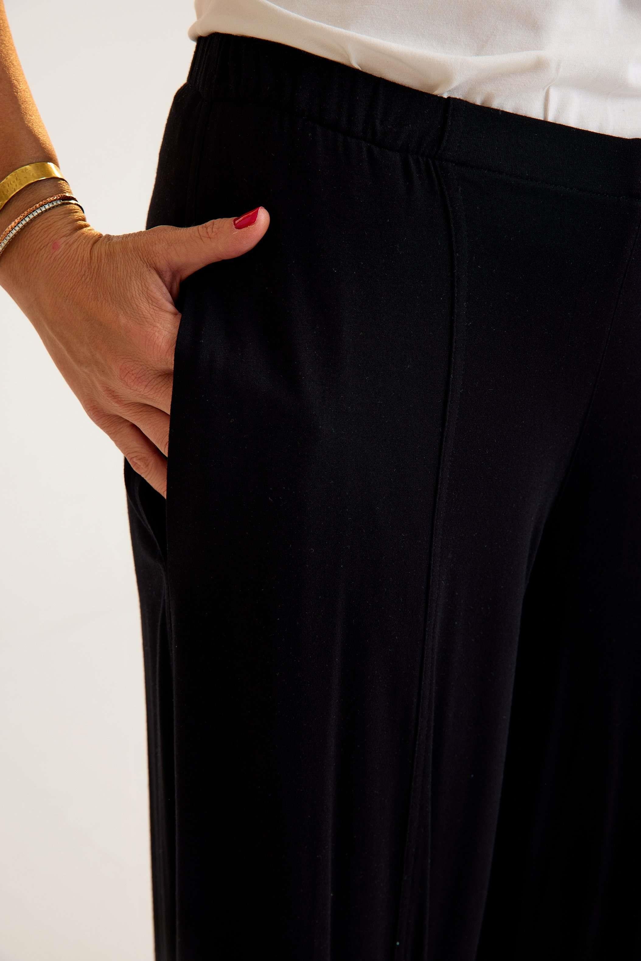 Black Viscose Trouser