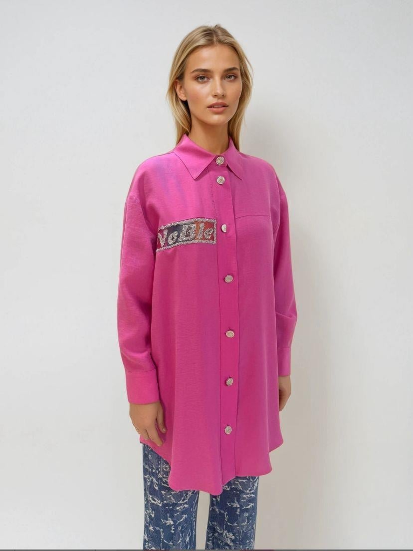 OVERSİZE PEMBE GÖMLEK 