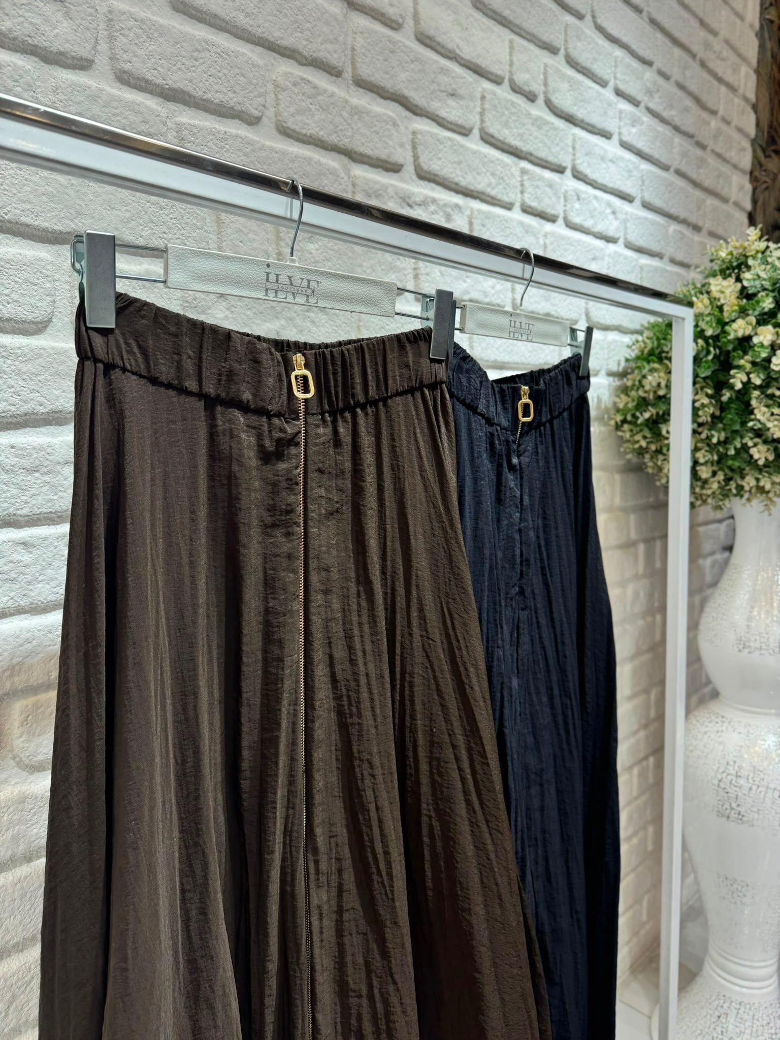 Sentez Fermuarlı Kırıştırma Etek