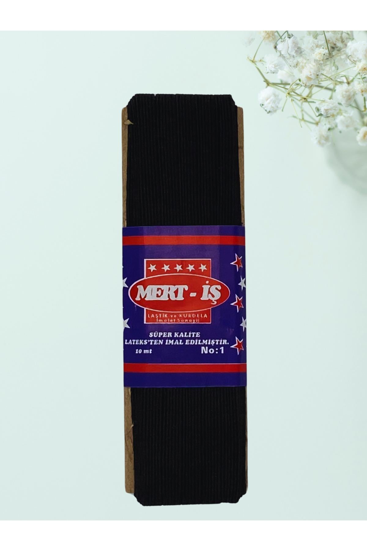 0.8 mm Paça-Bel-Etek-Eşofman Lastiği Yassı Siyah 10 Metre