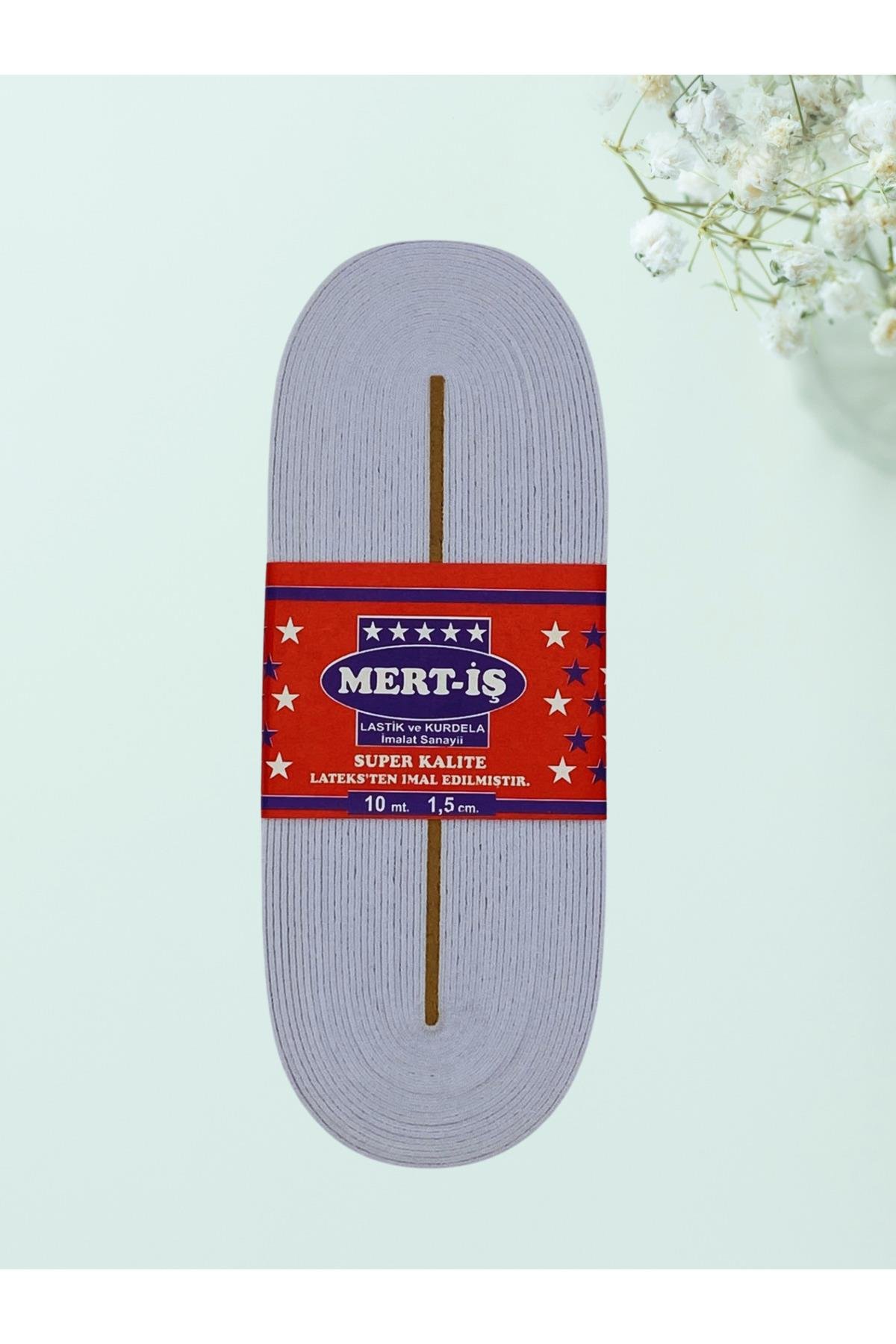 1.5 cm Paça-Bel-Etek-Eşofman Lastiği Beyaz 10 Metre