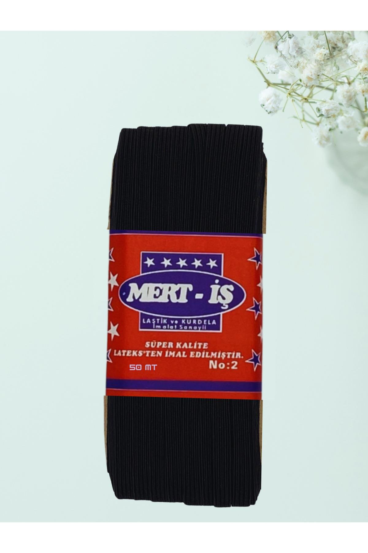 1 cm Paça-Bel-Etek-Eşofman Lastiği Yassı Siyah 50 Metre
