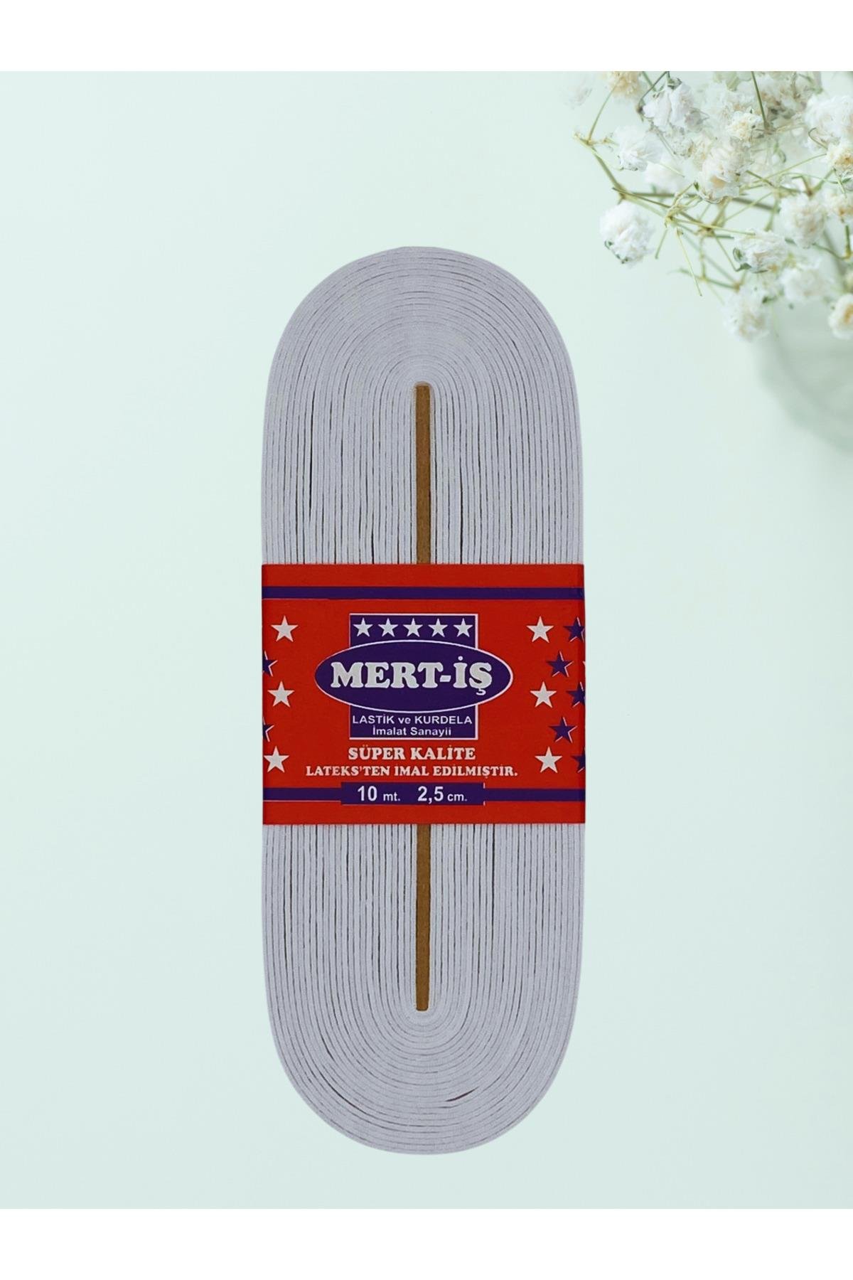 2.5 cm Paça-Bel-Etek-Eşofman Lastiği Beyaz 10 Metre