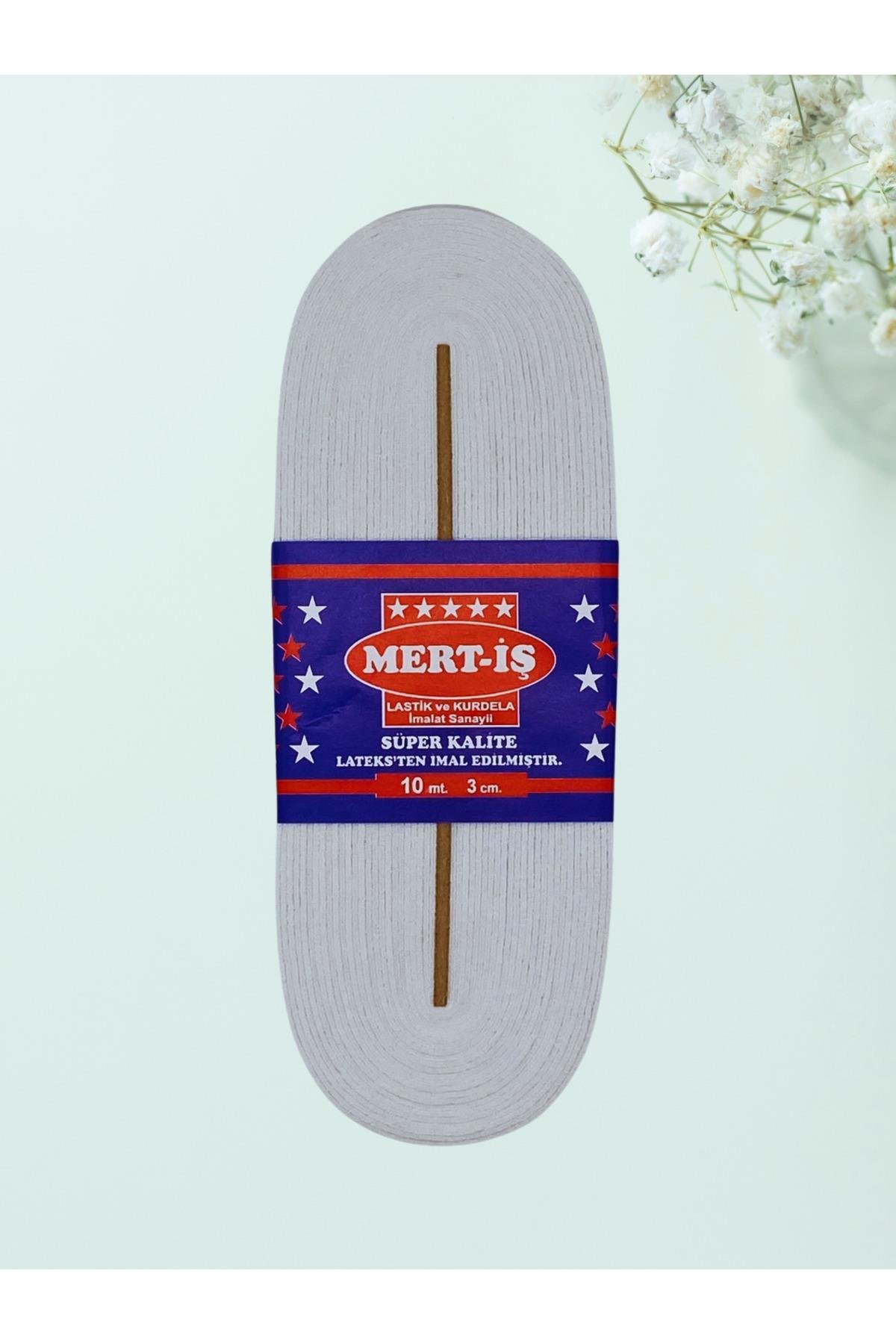 3 cm Paça-Bel-Etek-Eşofman Lastiği Beyaz 10 Metre