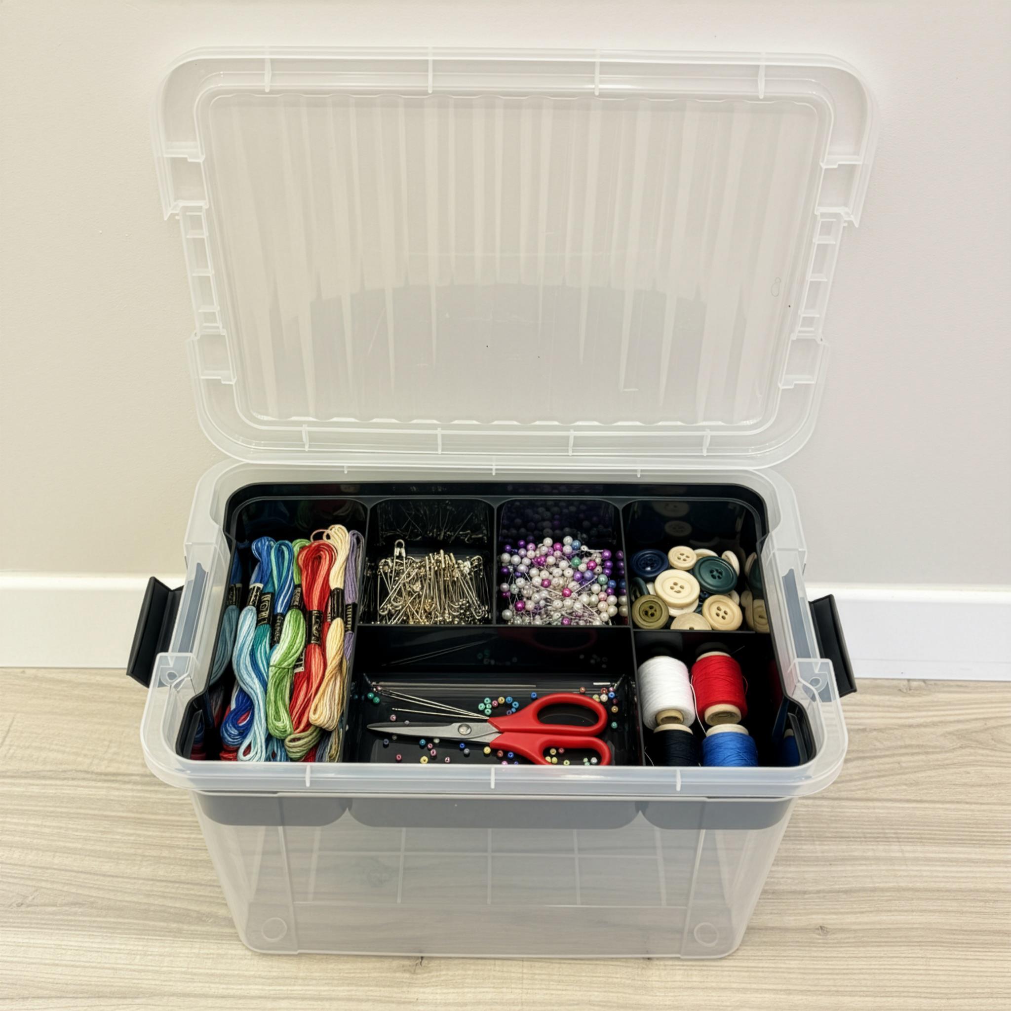 14 Lt Lock&Keep Organizer Saklama Tepsili Şeffaf Antrasit Kapak