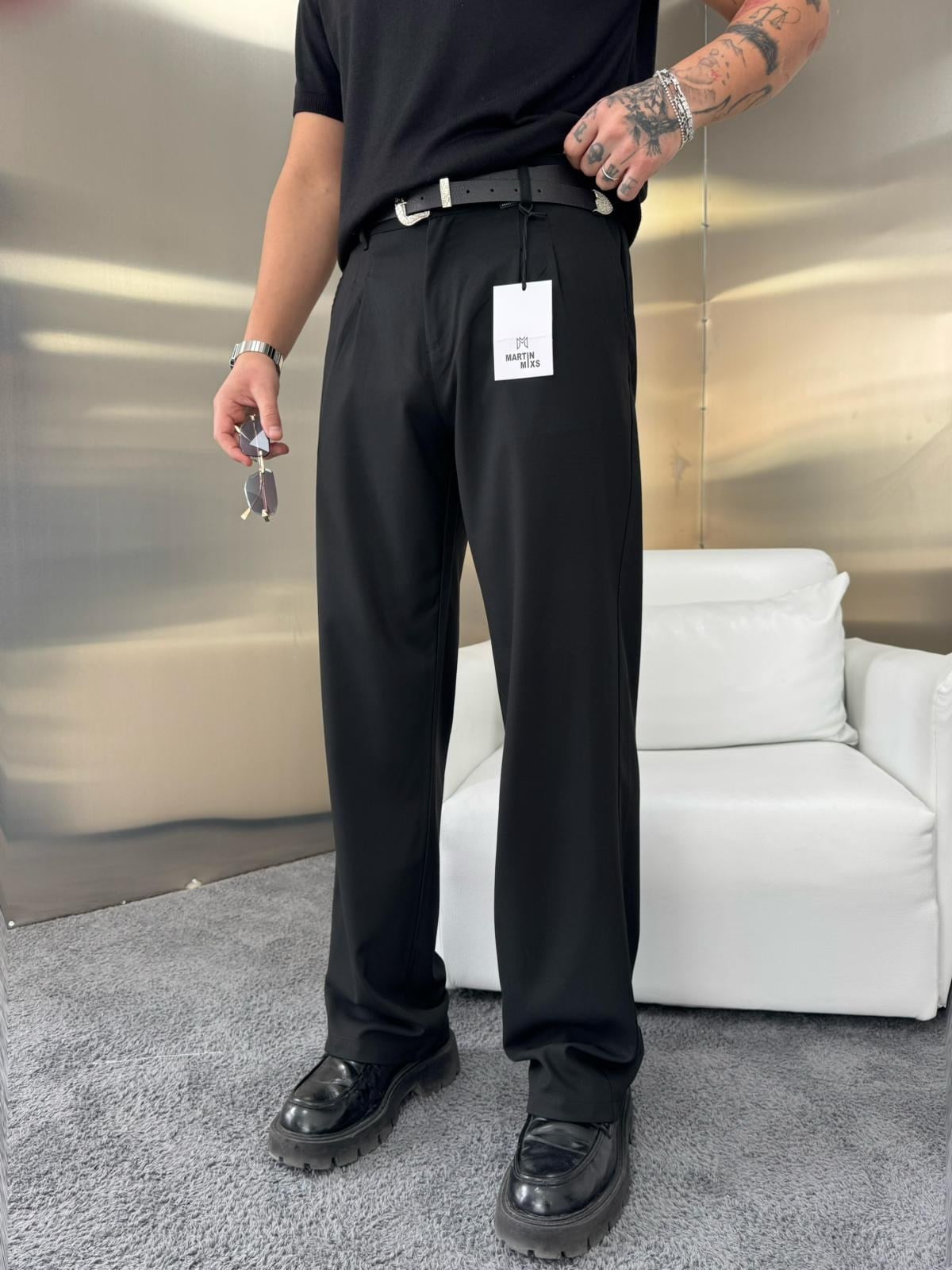 Baggy Kumaş Pantolon Siyah