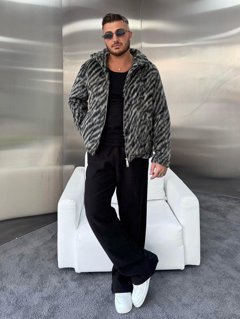 Zebra Desen Kürk Ceket