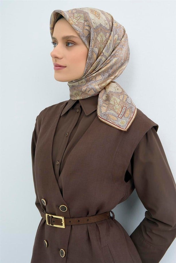 Saf İpek Twill Eşarp 9540D 80