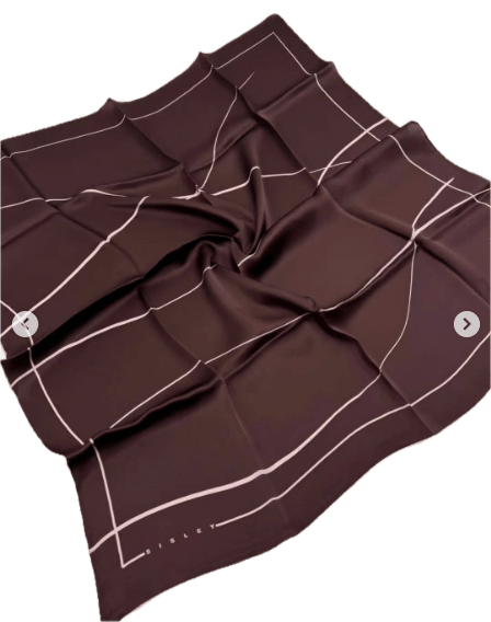 Sisley Twill Saf İpek Eşarp Kahverengi Düz Desen 2026