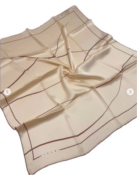 Sisley Twill Saf İpek Eşarp Krem Düz Desen 2026