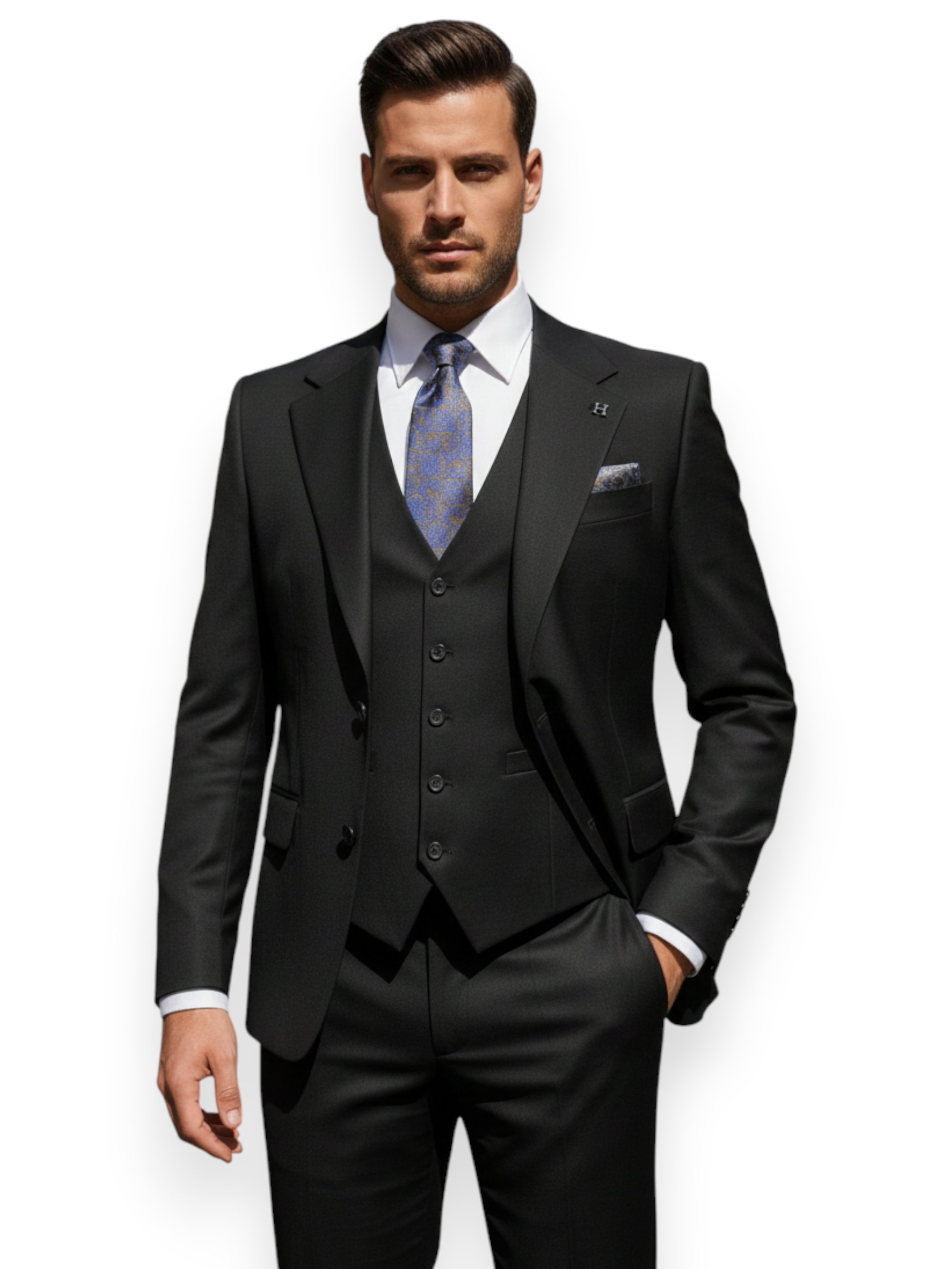 Signature | Onyx Siyah Yelekli Takım Elbise 