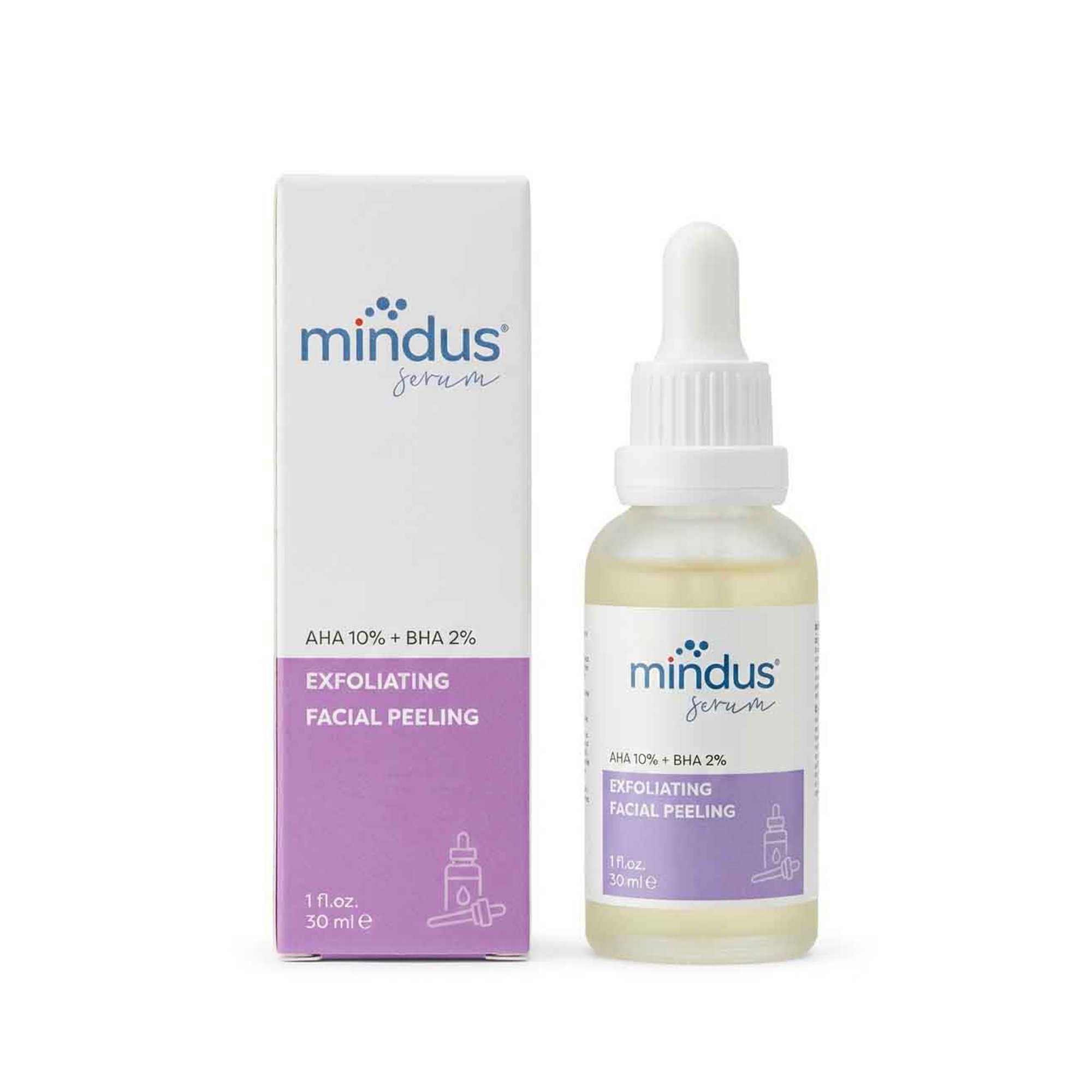 Mindus Aha & Bha Canlandırıcı & Cilt Tonu Eşitleyici Peeling Cilt Serumu 30 ml (Aha 10% + Bha 2%)
