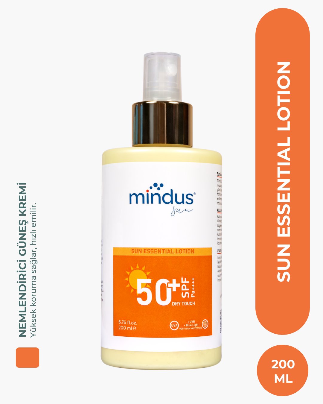 Sun Essential Yüksek Korumalı +UVA +UVB +Blue Light Güneş Losyonu 50+ SPF 200ml