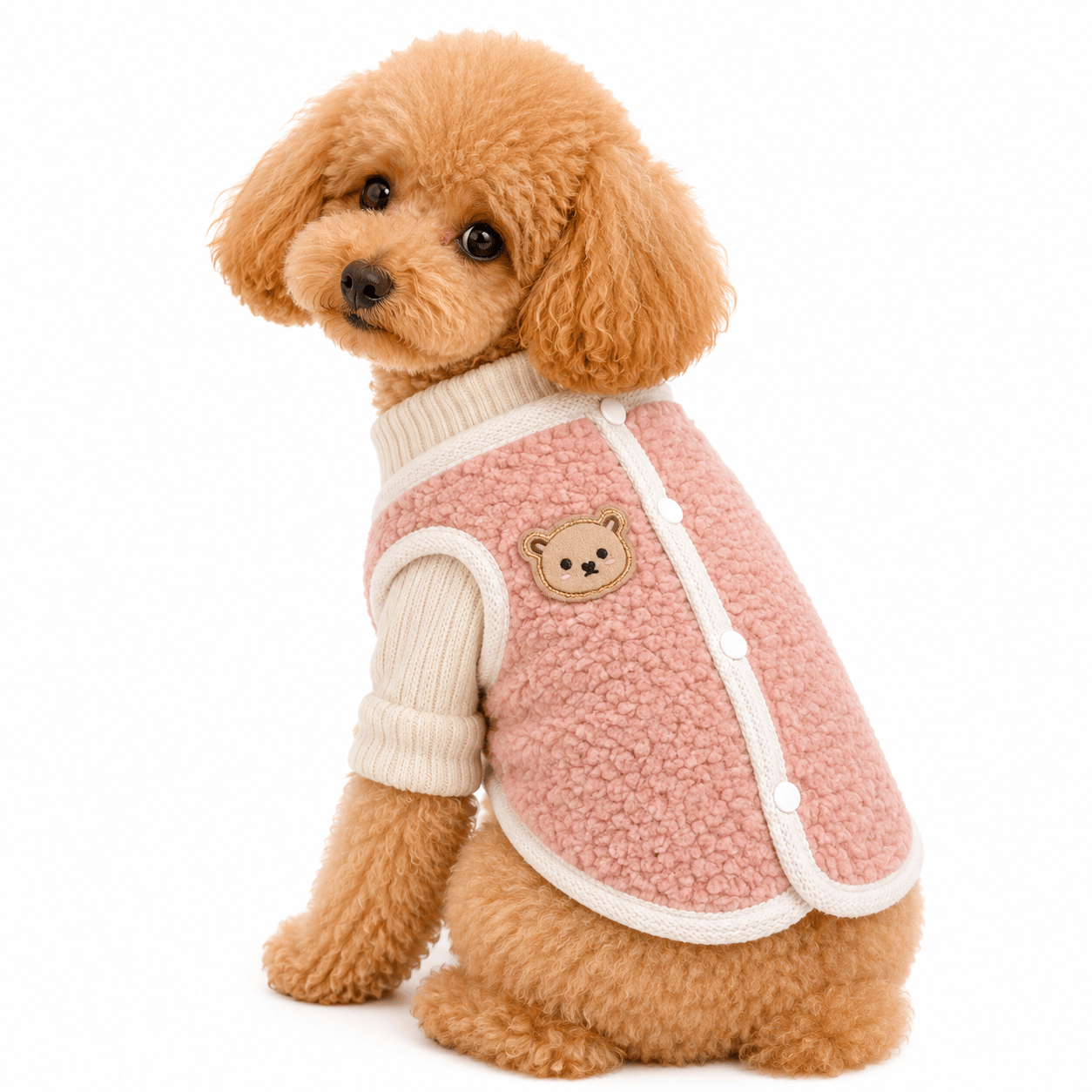 Dolcepets Ayıcık Desenli Hırka/Pembe