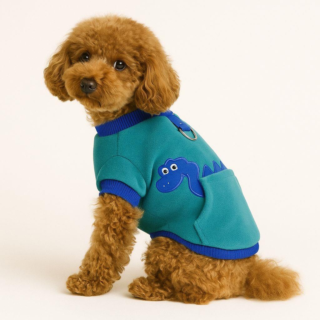 DolcePets Dinozor Sweatshirt/Mavi