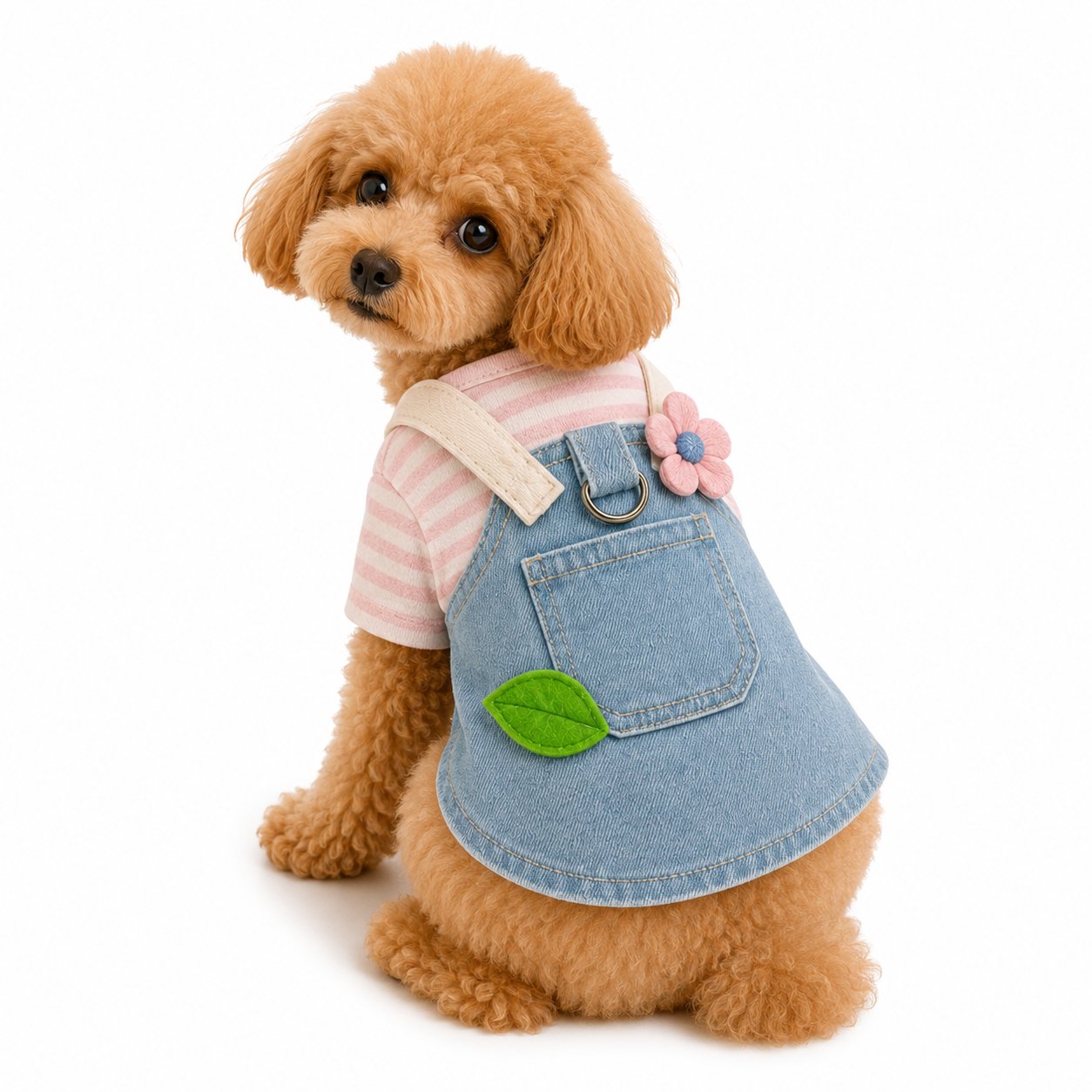 DolcePets Flower Tasmalı Kot Elbise