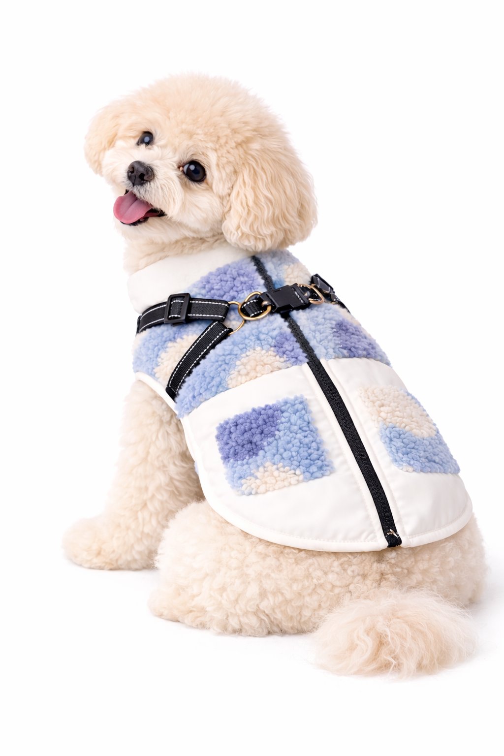 Dolcepets Tasmalı Polar Ceket/Beyaz